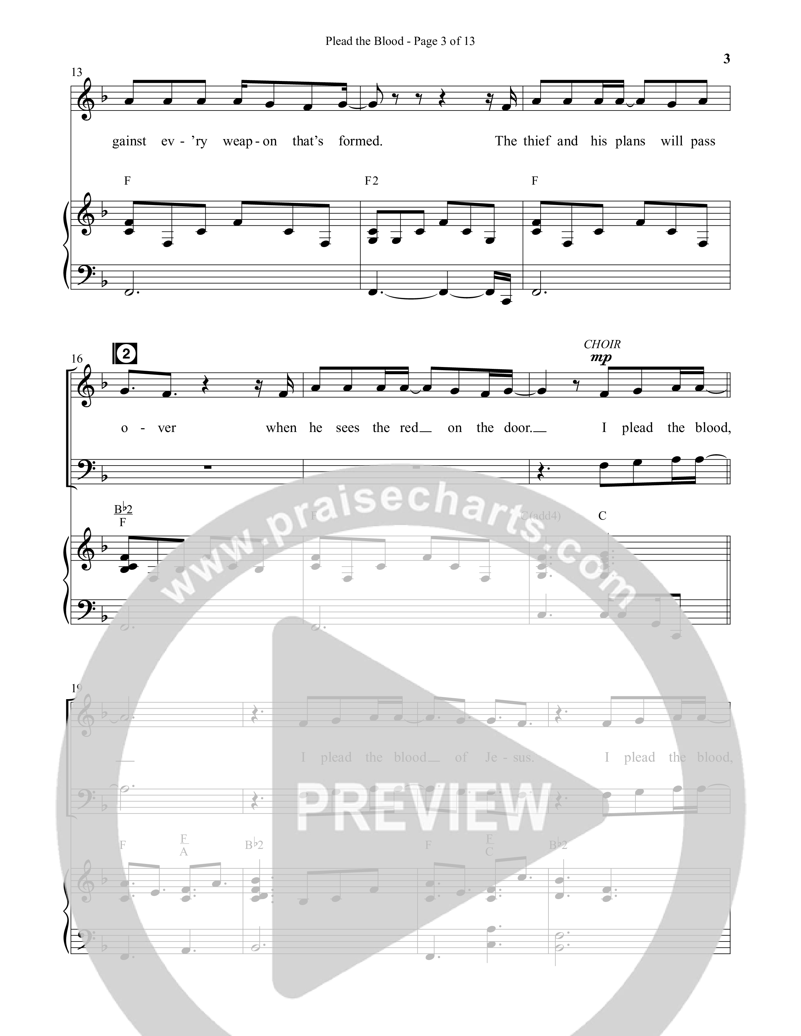 Plead The Blood (with Nothing But The Blood) (Choral Anthem SATB) Anthem (SATB/Piano) (Semsen Music / Arr. Debora Cahoon)