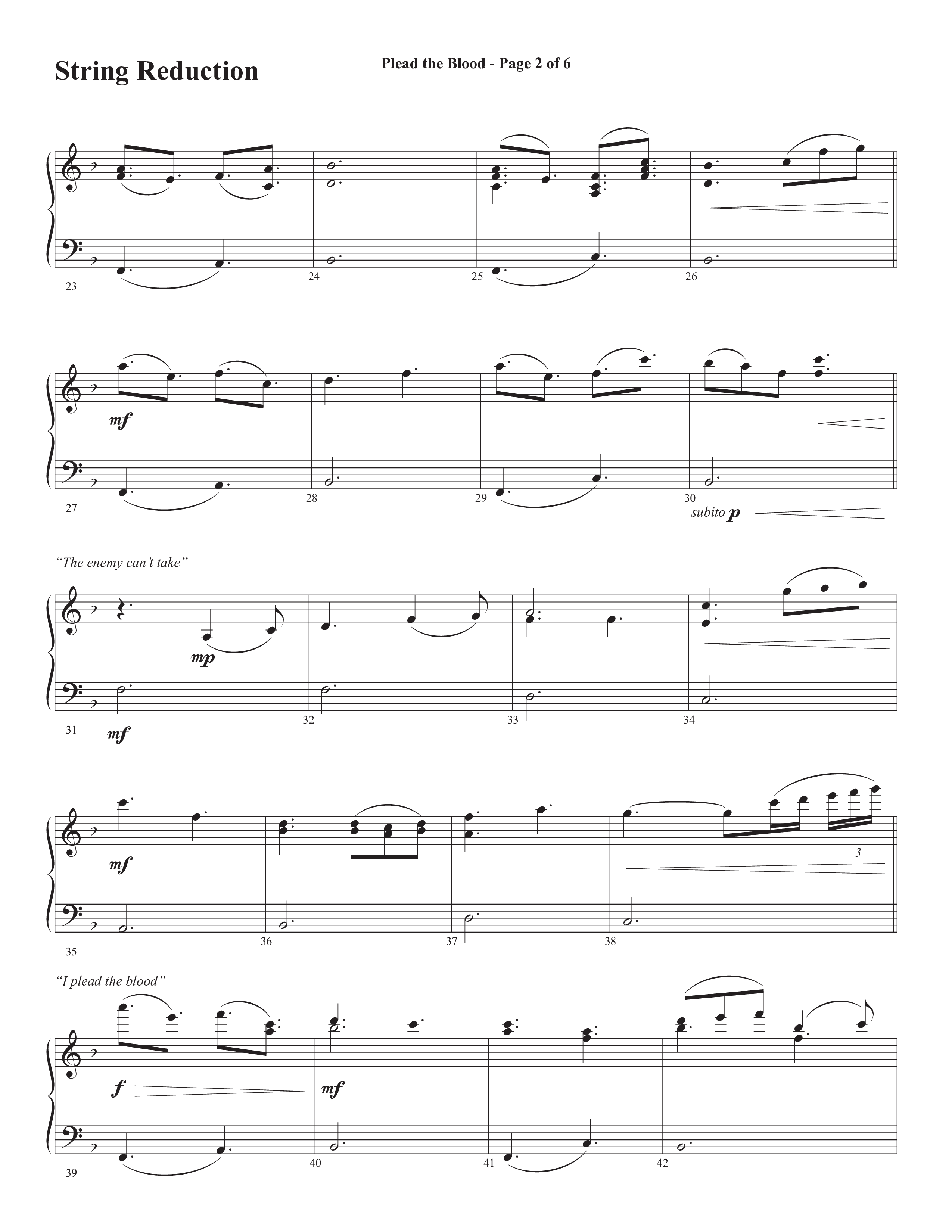 Plead The Blood (with Nothing But The Blood) (Choral Anthem SATB) String Reduction (Semsen Music / Arr. Debora Cahoon)