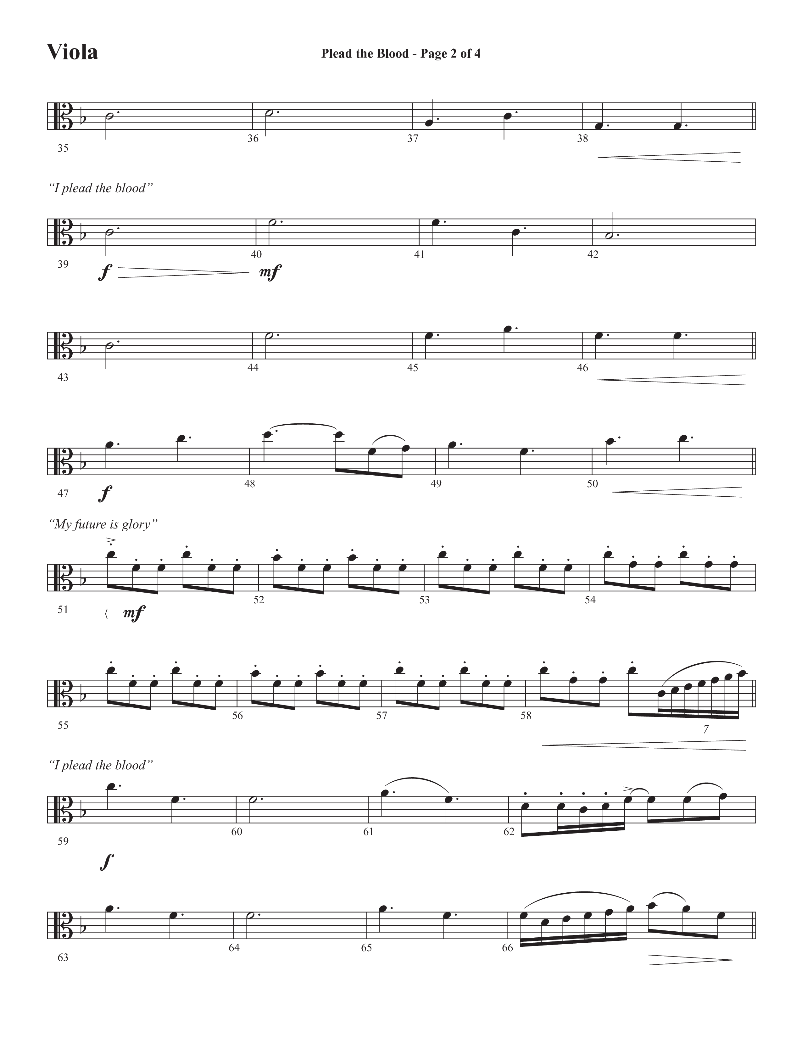 Plead The Blood (with Nothing But The Blood) (Choral Anthem SATB) Viola (Semsen Music / Arr. Debora Cahoon)