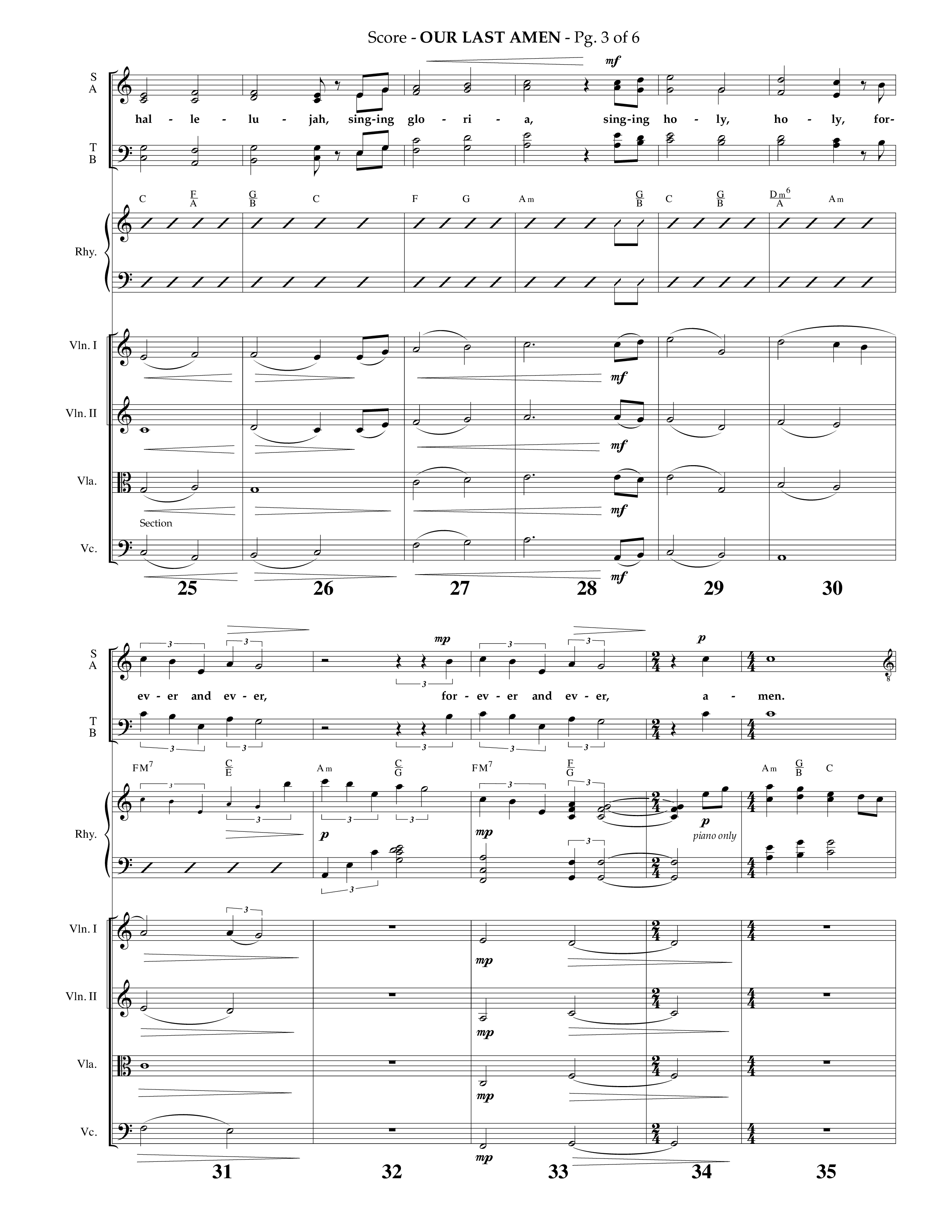 Our Last Amen (Choral Anthem SATB) Orchestration (Lifeway Choral / Arr. Phillip Keveren)