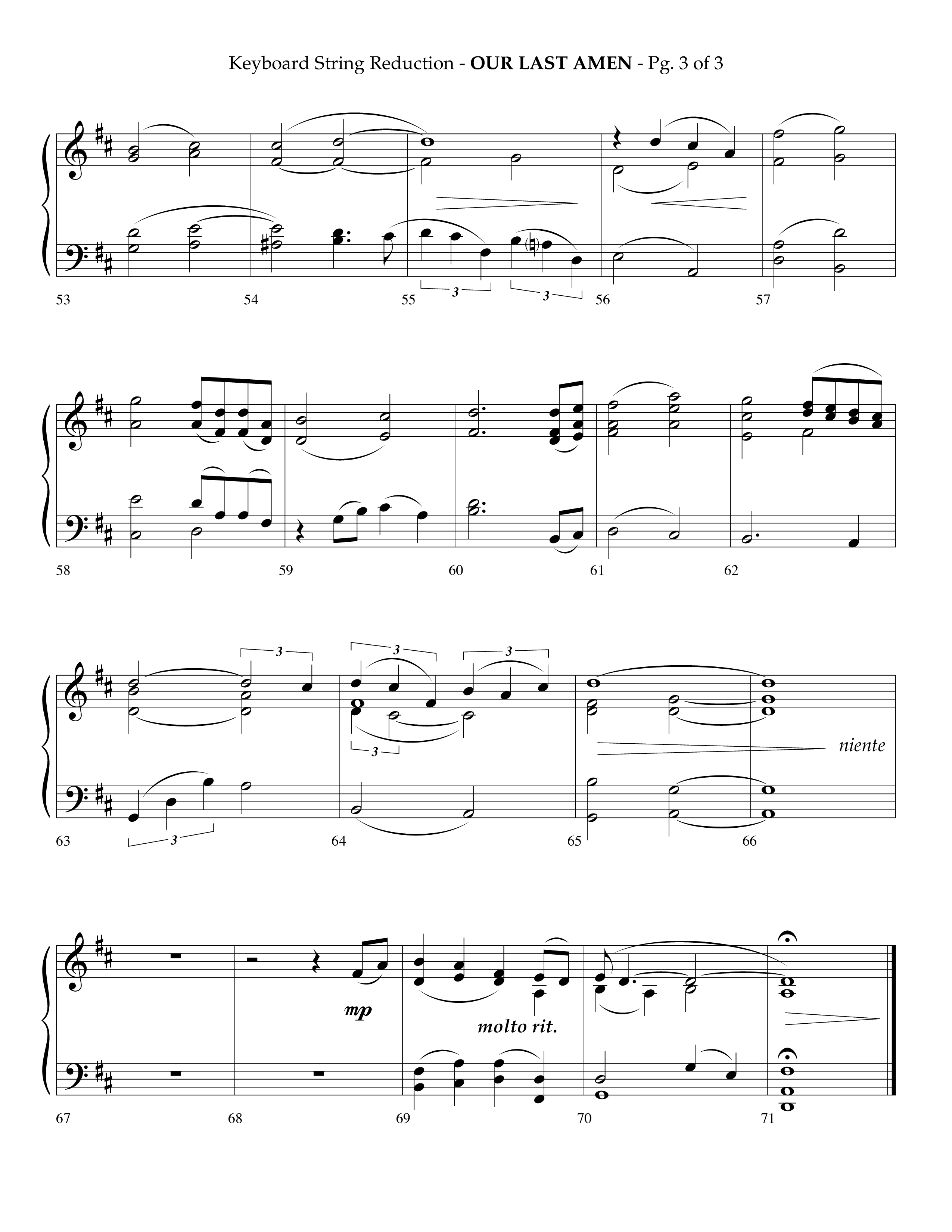 Our Last Amen (Choral Anthem SATB) String Reduction (Lifeway Choral / Arr. Phillip Keveren)