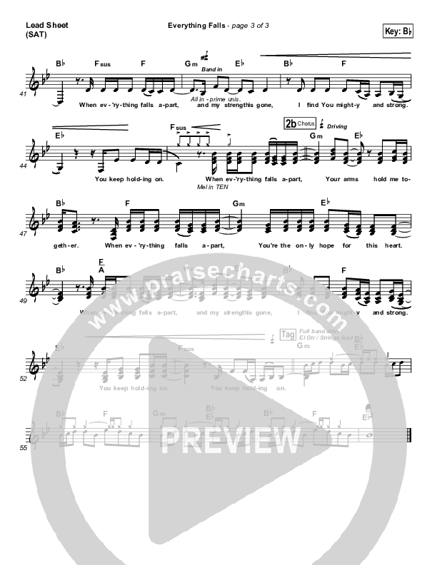 Everything Falls Lead Sheet (SAT) (FEE Band)