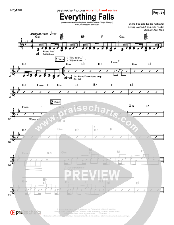 Everything Falls Rhythm Chart (FEE Band)