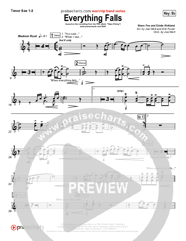 Everything Falls Tenor Sax 1/2 (FEE Band)