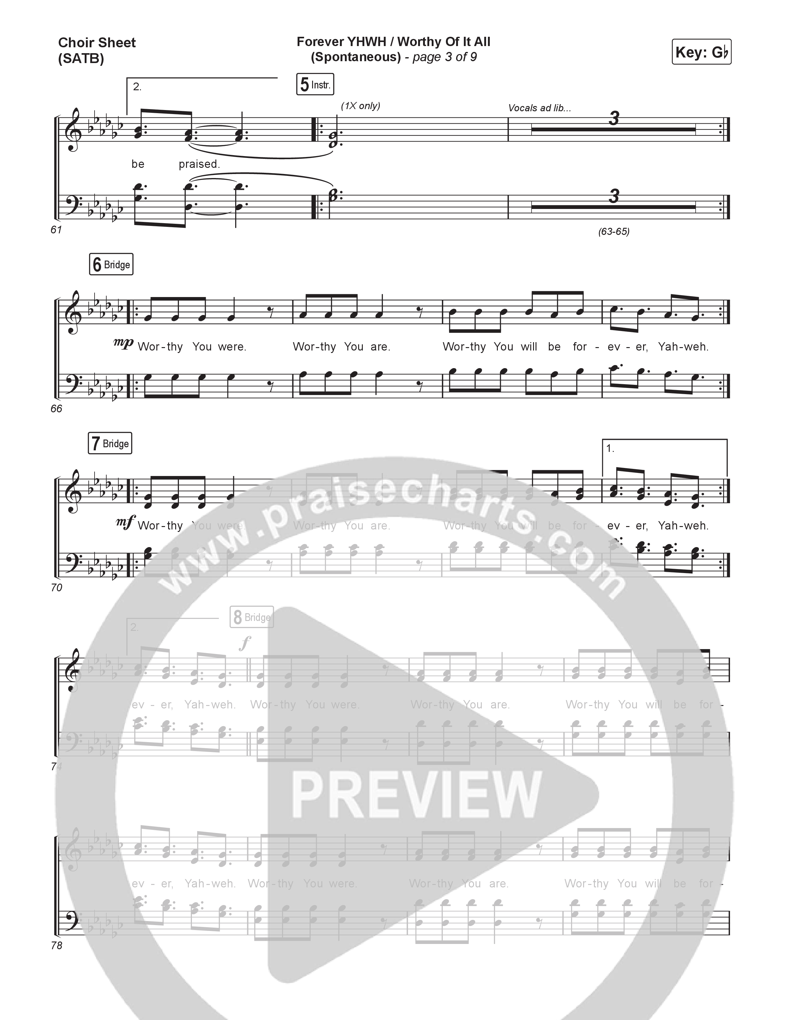 Forever YHWH (Spontaneous) (Live) Choir Vocals (SATB) (Bethel Music / Tiffany Hudson)