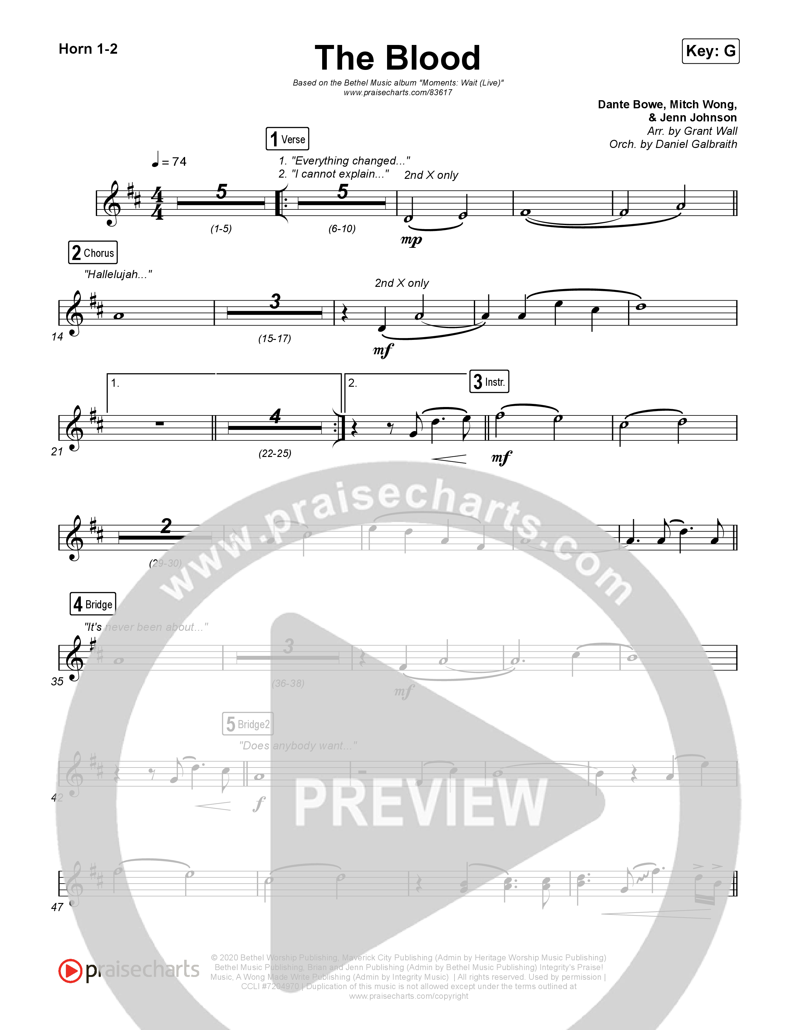 The Blood (Live) Brass Pack (Bethel Music / David Funk)