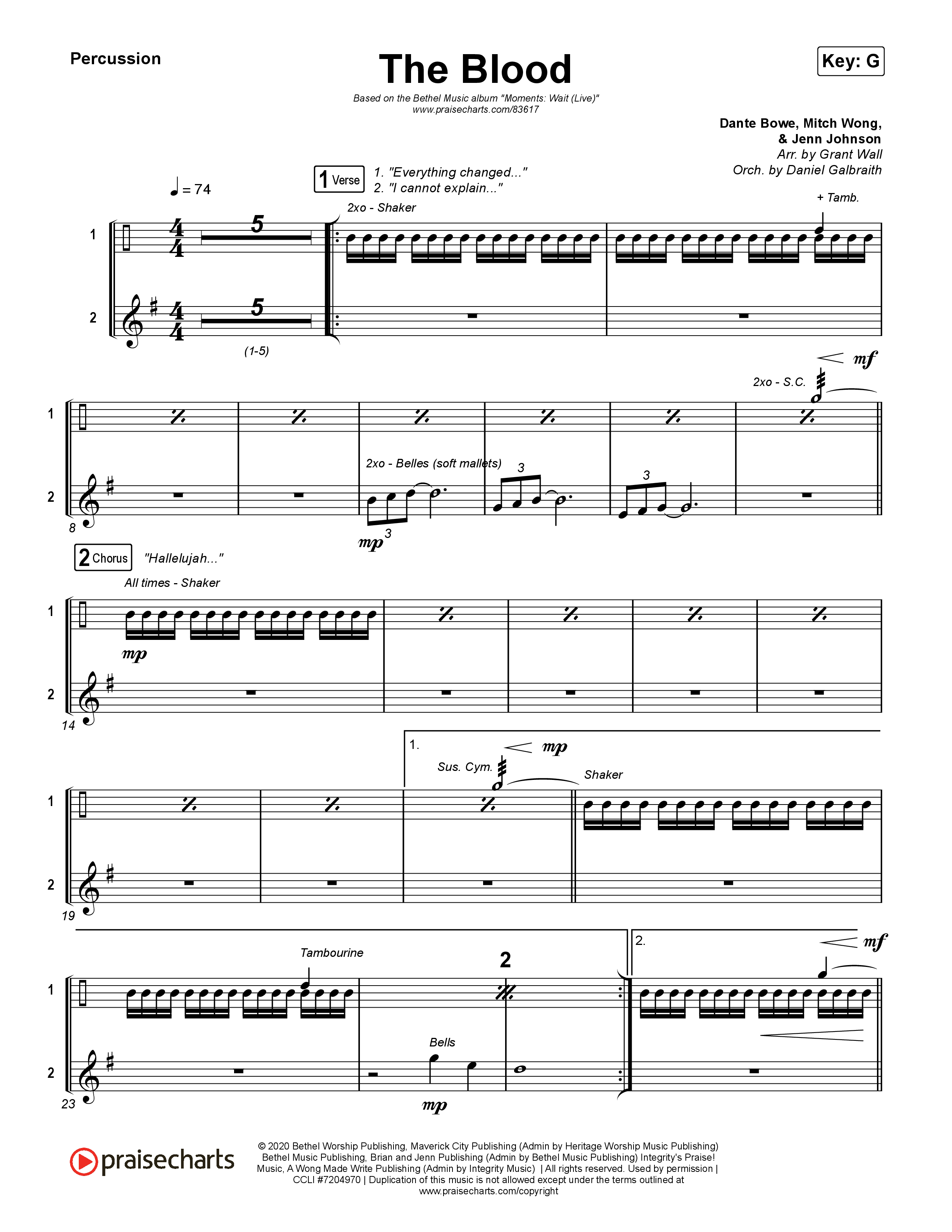 The Blood (Live) Percussion (Bethel Music / David Funk)