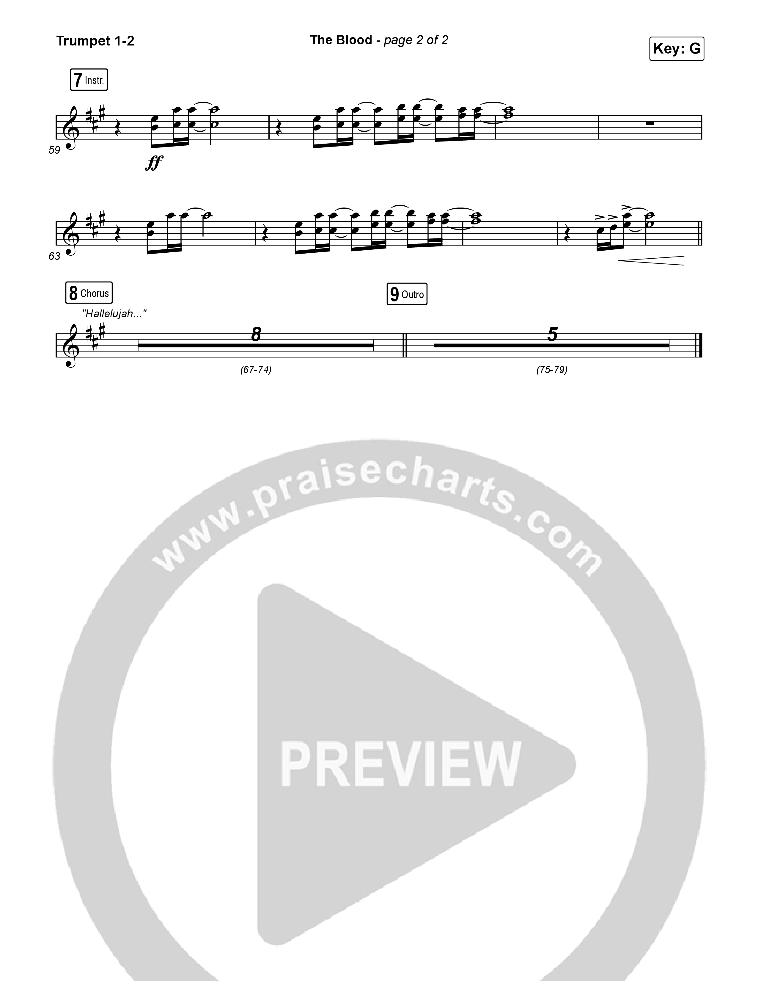 The Blood (Live) Trumpet 1,2 (Bethel Music / David Funk)