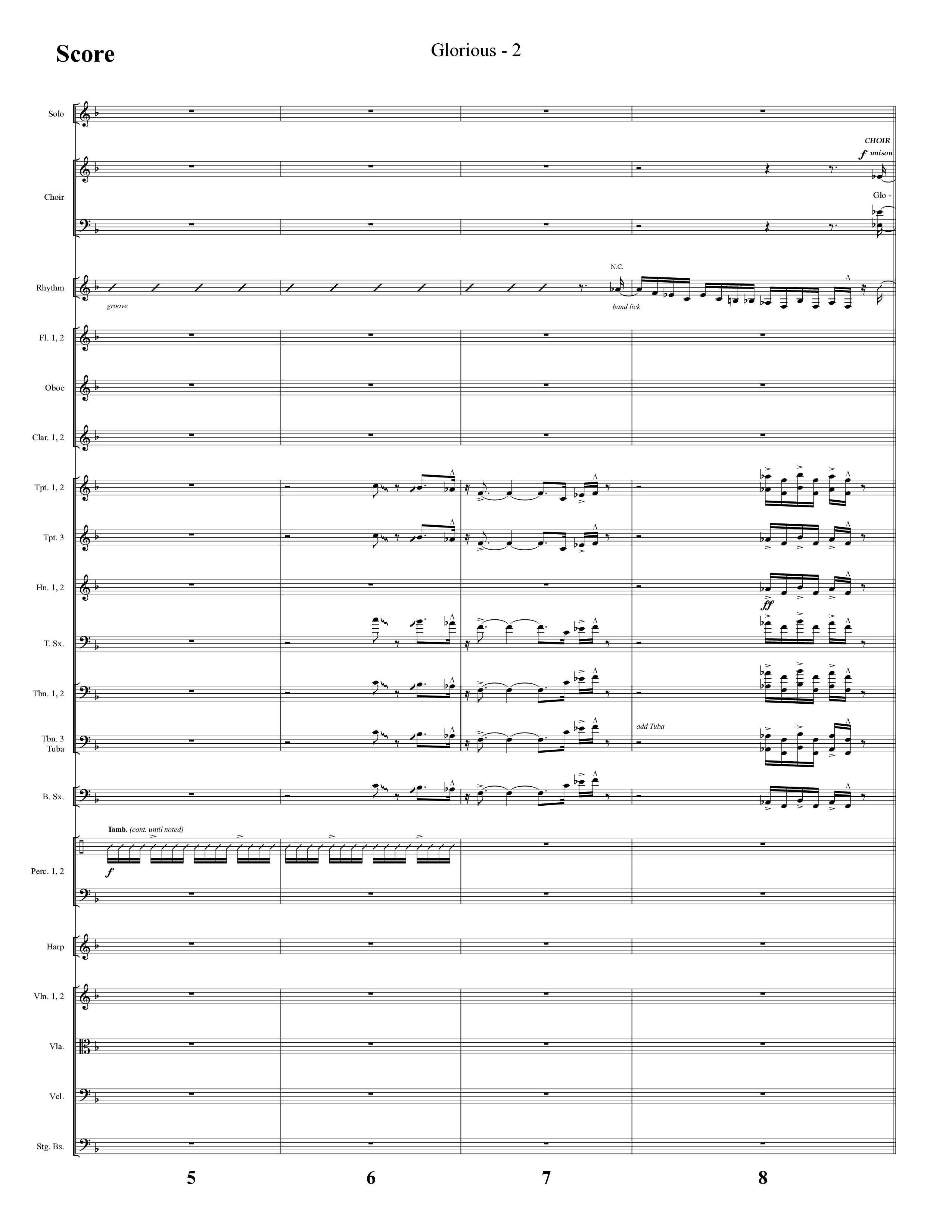 Glorious (Choral Anthem SATB) Orchestration (Lifeway Choral / Arr. Cliff Duren)