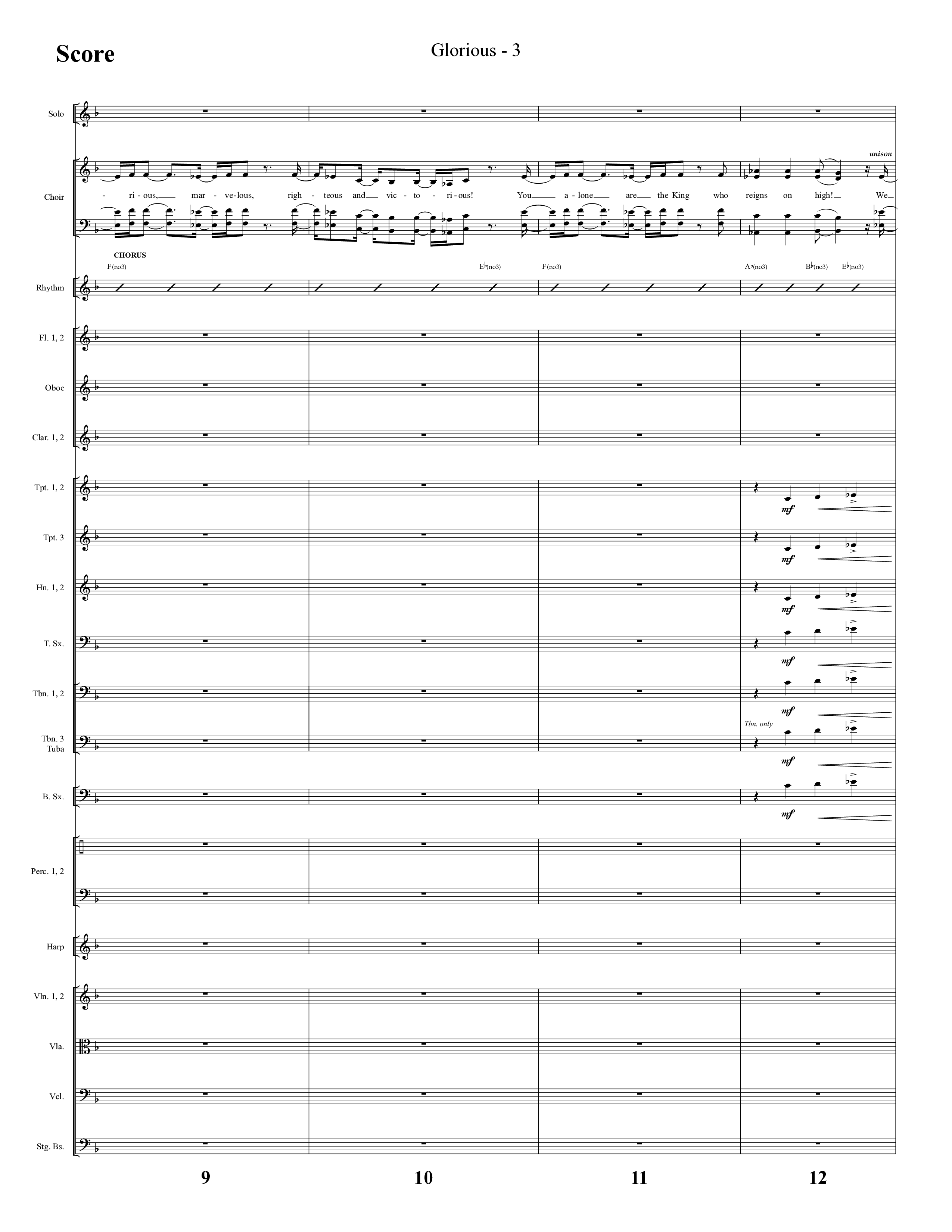 Glorious (Choral Anthem SATB) Conductor's Score (Lifeway Choral / Arr. Cliff Duren)