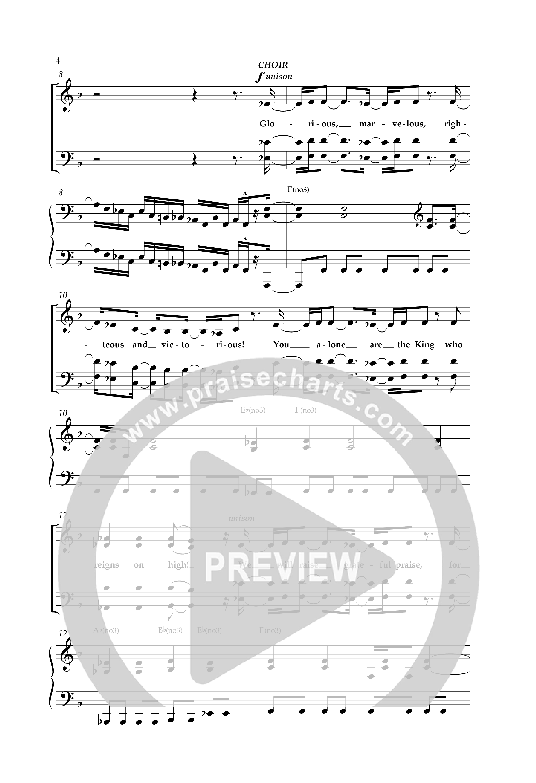 Glorious (Choral Anthem SATB) Anthem (SATB/Piano) (Lifeway Choral / Arr. Cliff Duren)