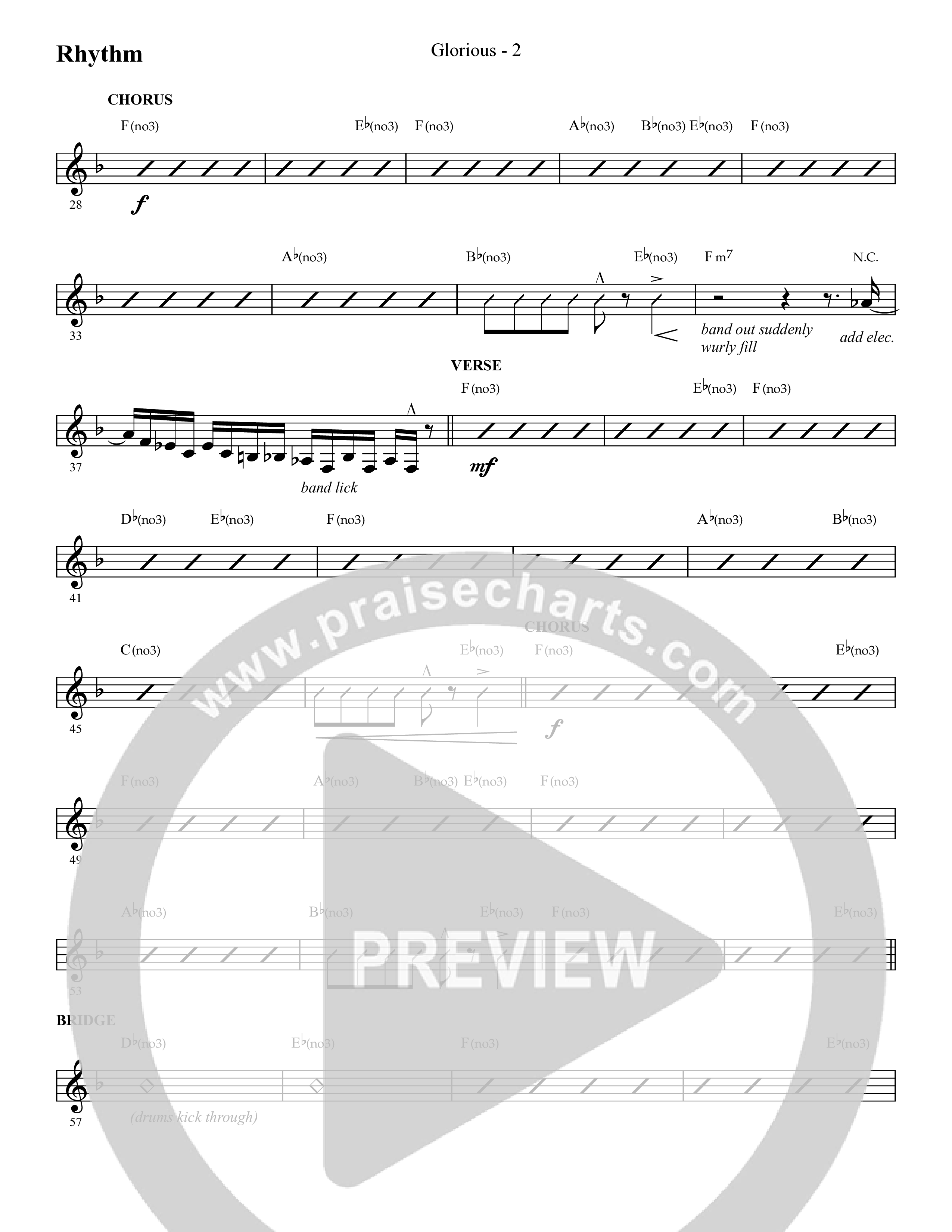 Glorious (Choral Anthem SATB) Lead Melody & Rhythm (Lifeway Choral / Arr. Cliff Duren)