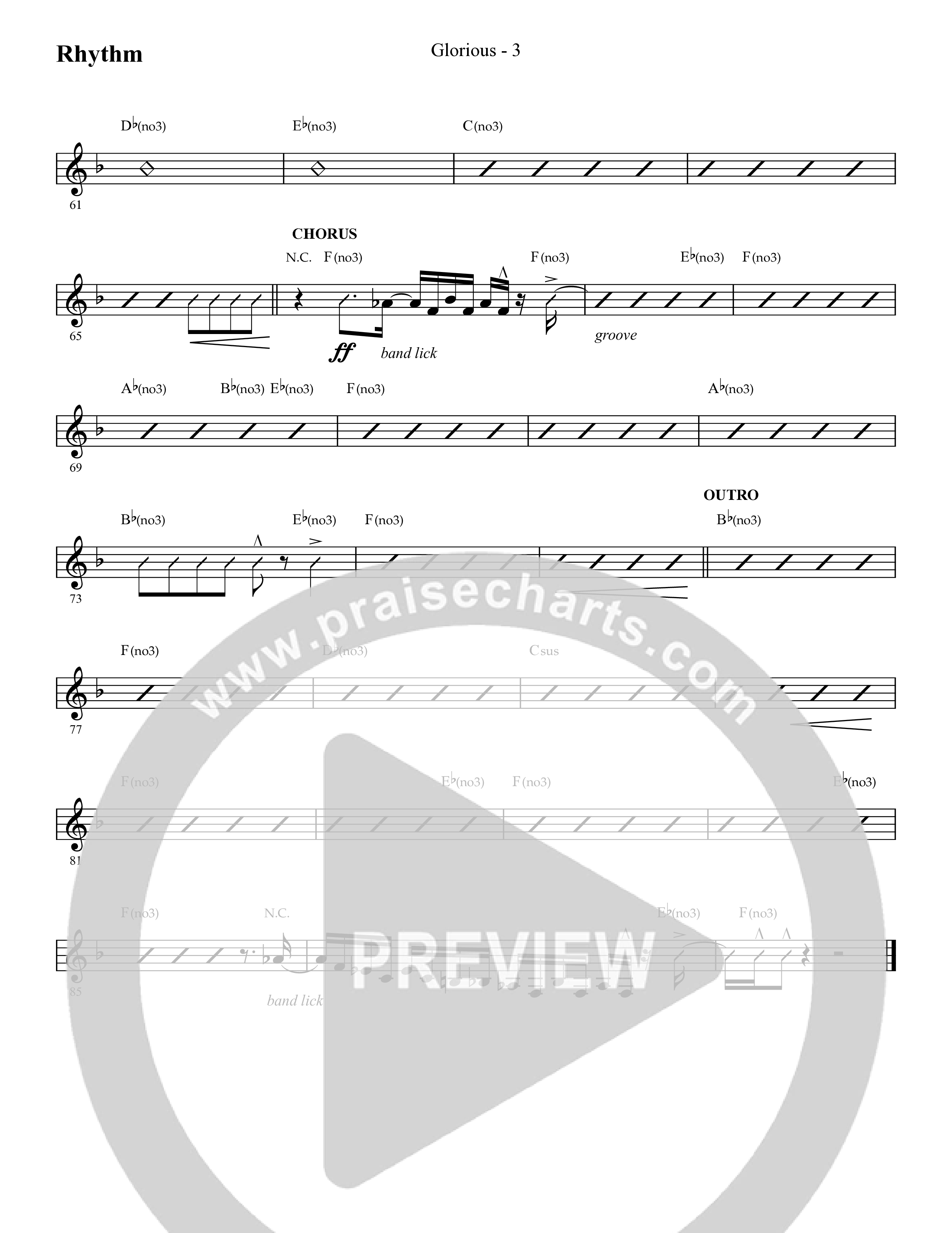 Glorious (Choral Anthem SATB) Lead Melody & Rhythm (Lifeway Choral / Arr. Cliff Duren)
