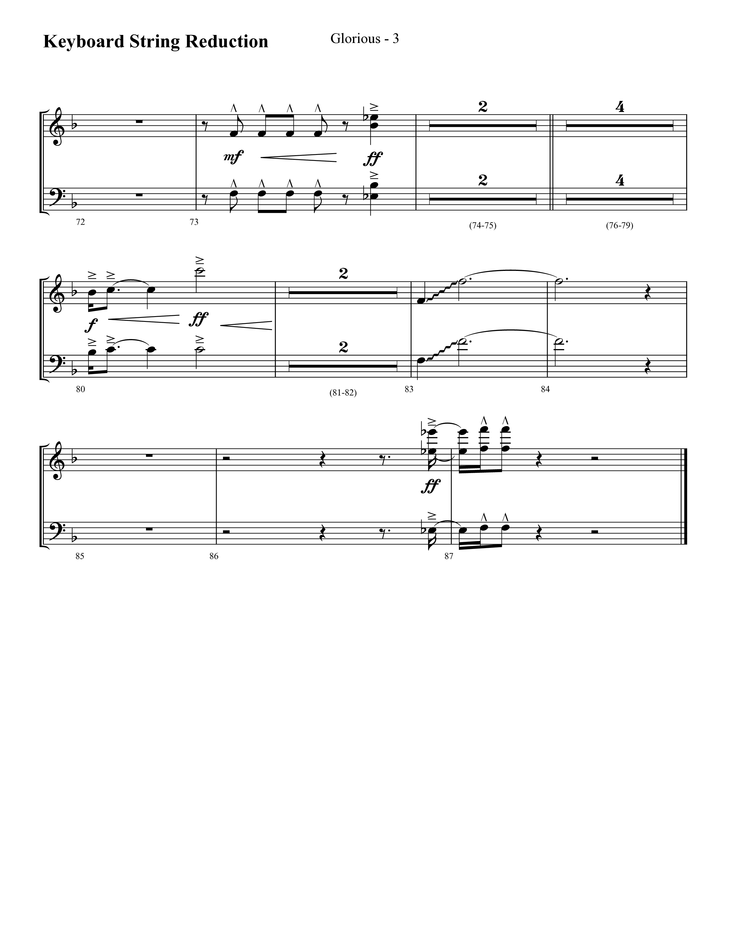 Glorious (Choral Anthem SATB) String Reduction (Lifeway Choral / Arr. Cliff Duren)