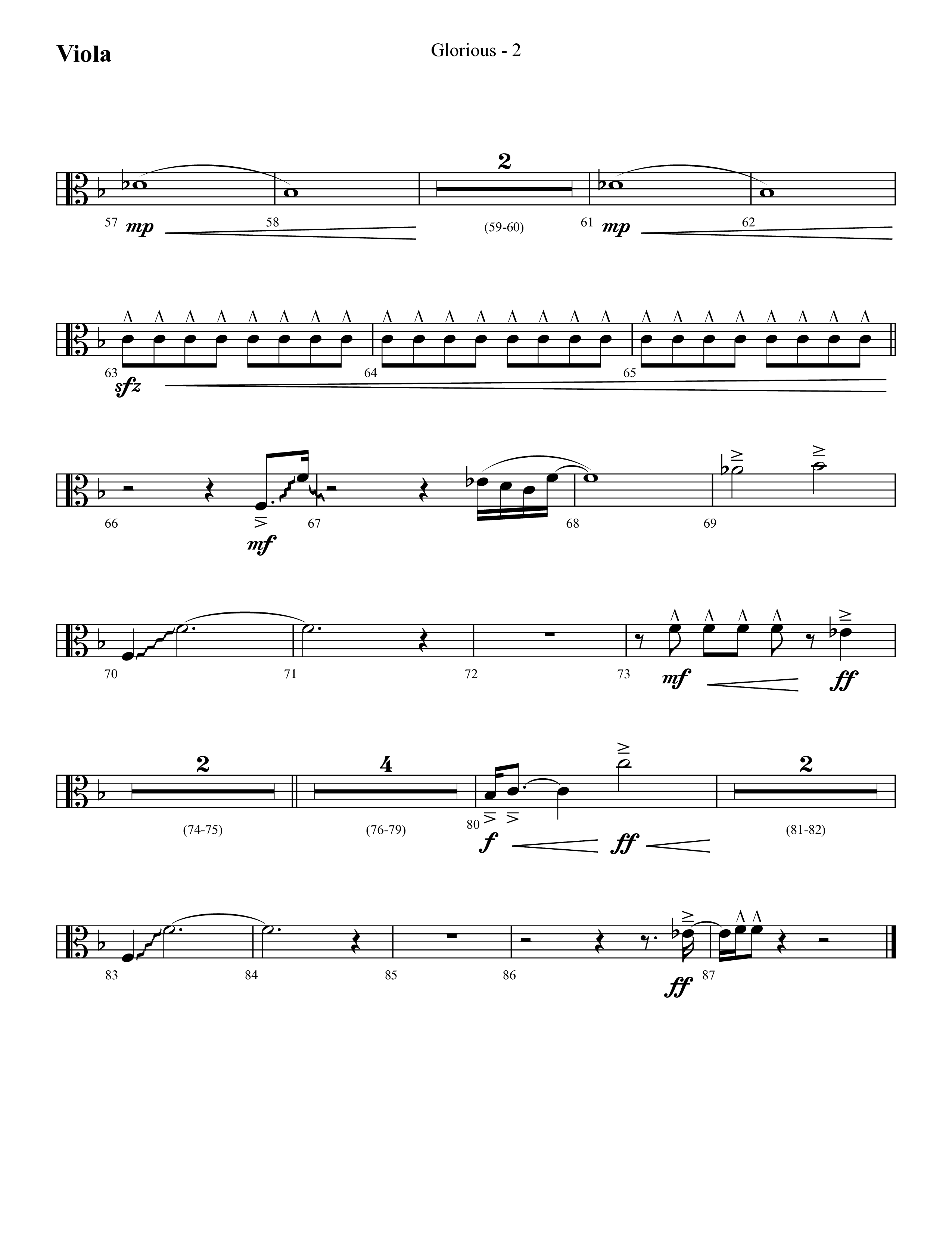 Glorious (Choral Anthem SATB) Viola (Lifeway Choral / Arr. Cliff Duren)