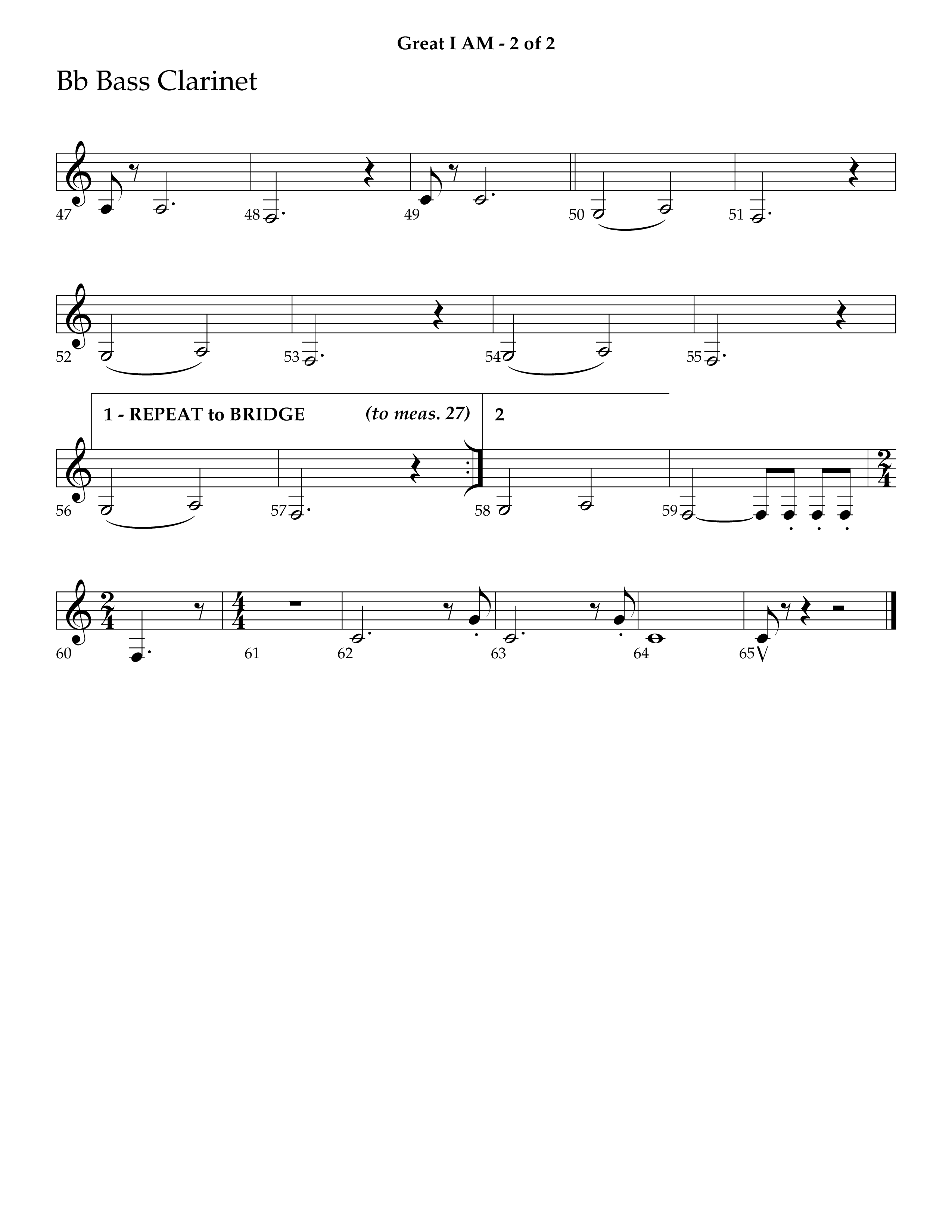 Great I Am (Choral Anthem SATB) Bass Clarinet (Lifeway Choral / Arr. Ken Barker / Orch. Dave Williamson)
