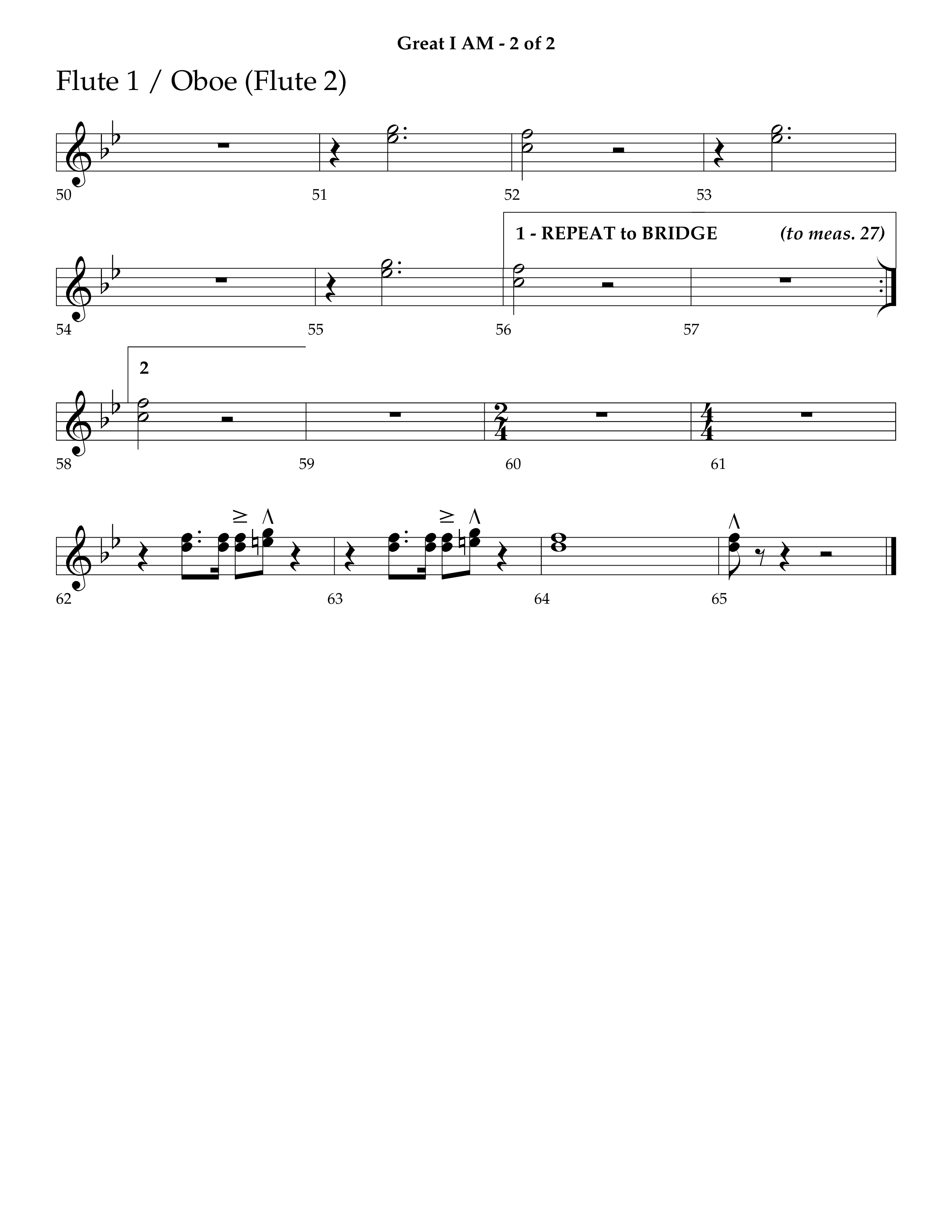 Great I Am (Choral Anthem SATB) Flute (Lifeway Choral / Arr. Ken Barker / Orch. Dave Williamson)