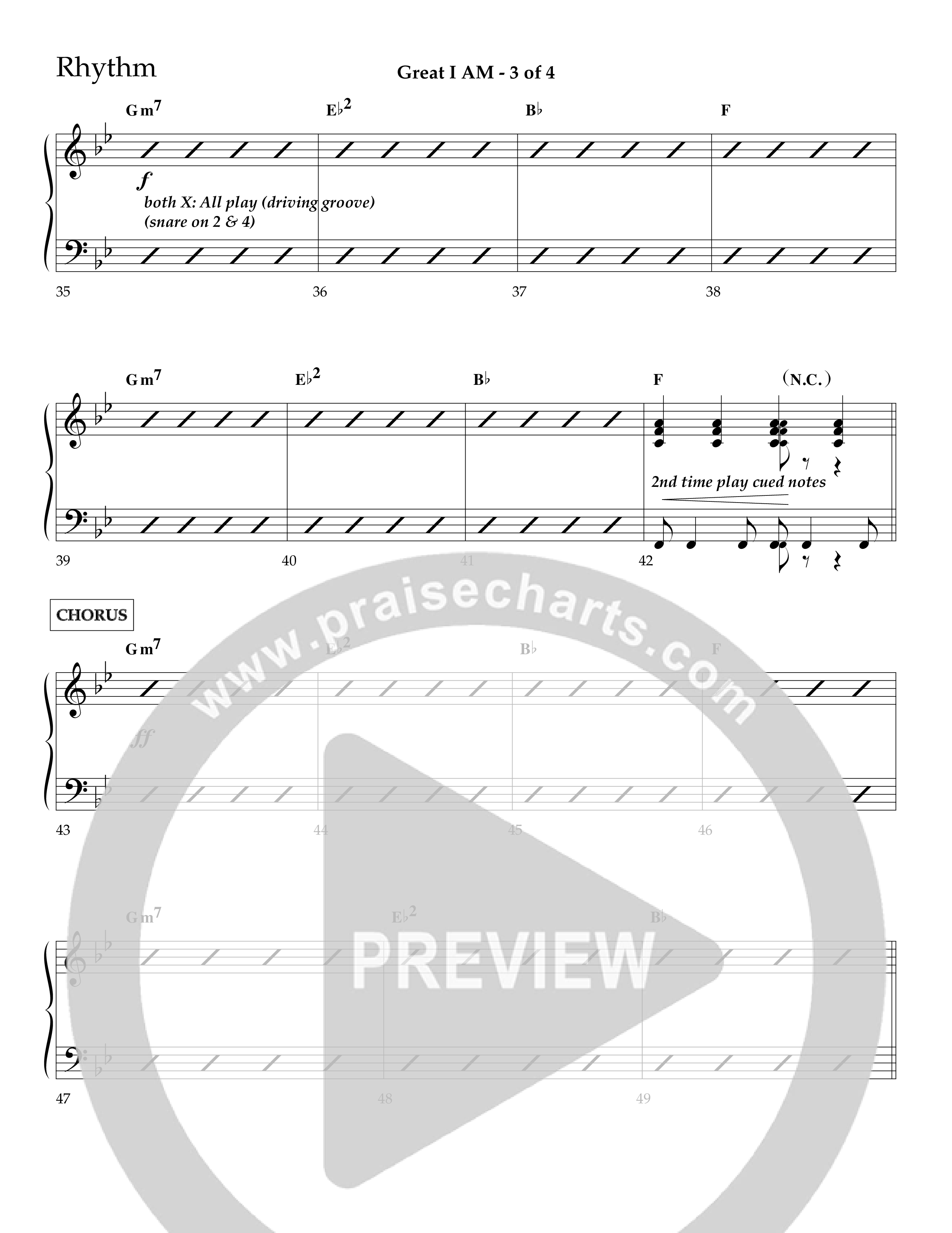 Great I Am (Choral Anthem SATB) Lead Melody & Rhythm (Lifeway Choral / Arr. Ken Barker / Orch. Dave Williamson)