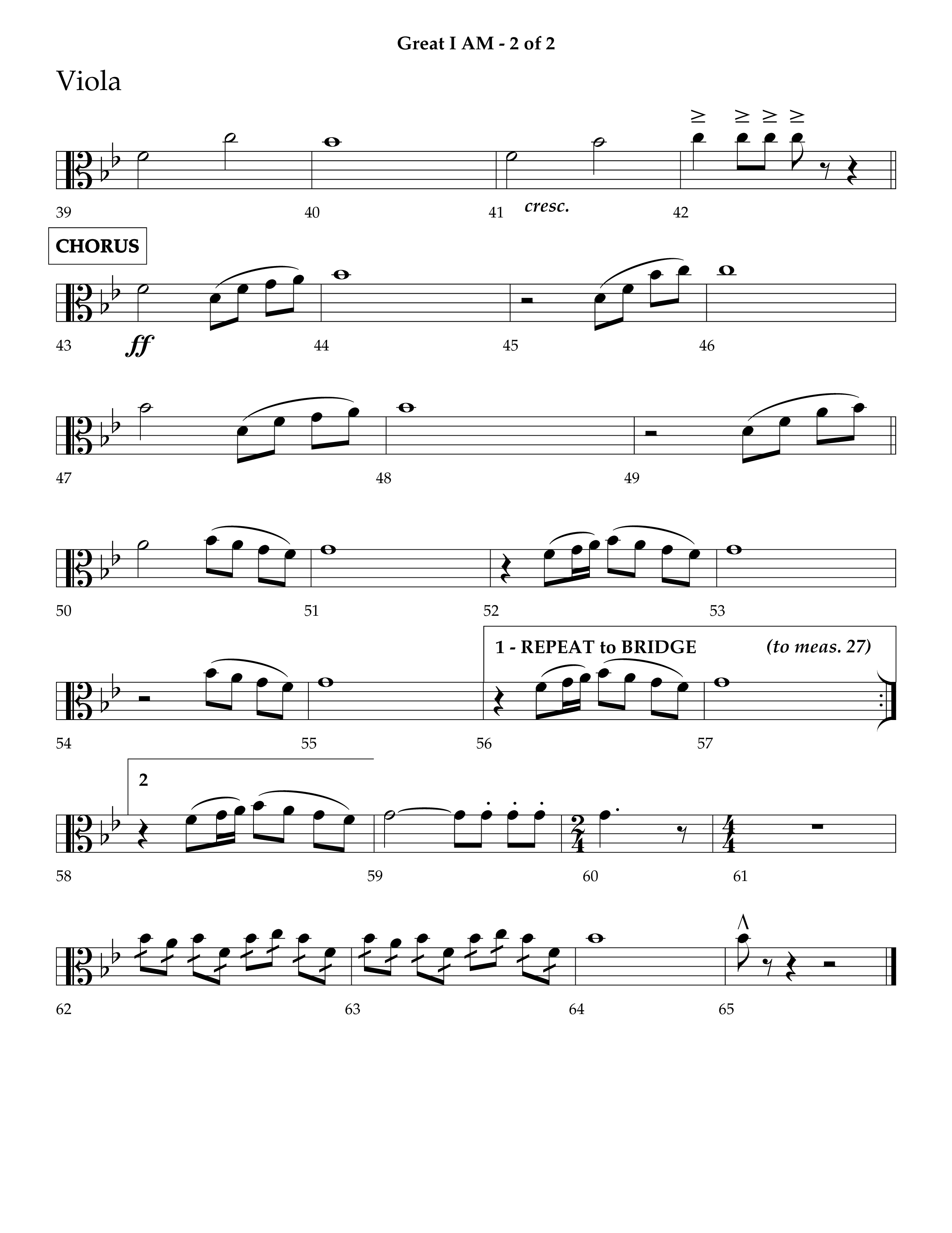 Great I Am (Choral Anthem SATB) Viola (Lifeway Choral / Arr. Ken Barker / Orch. Dave Williamson)