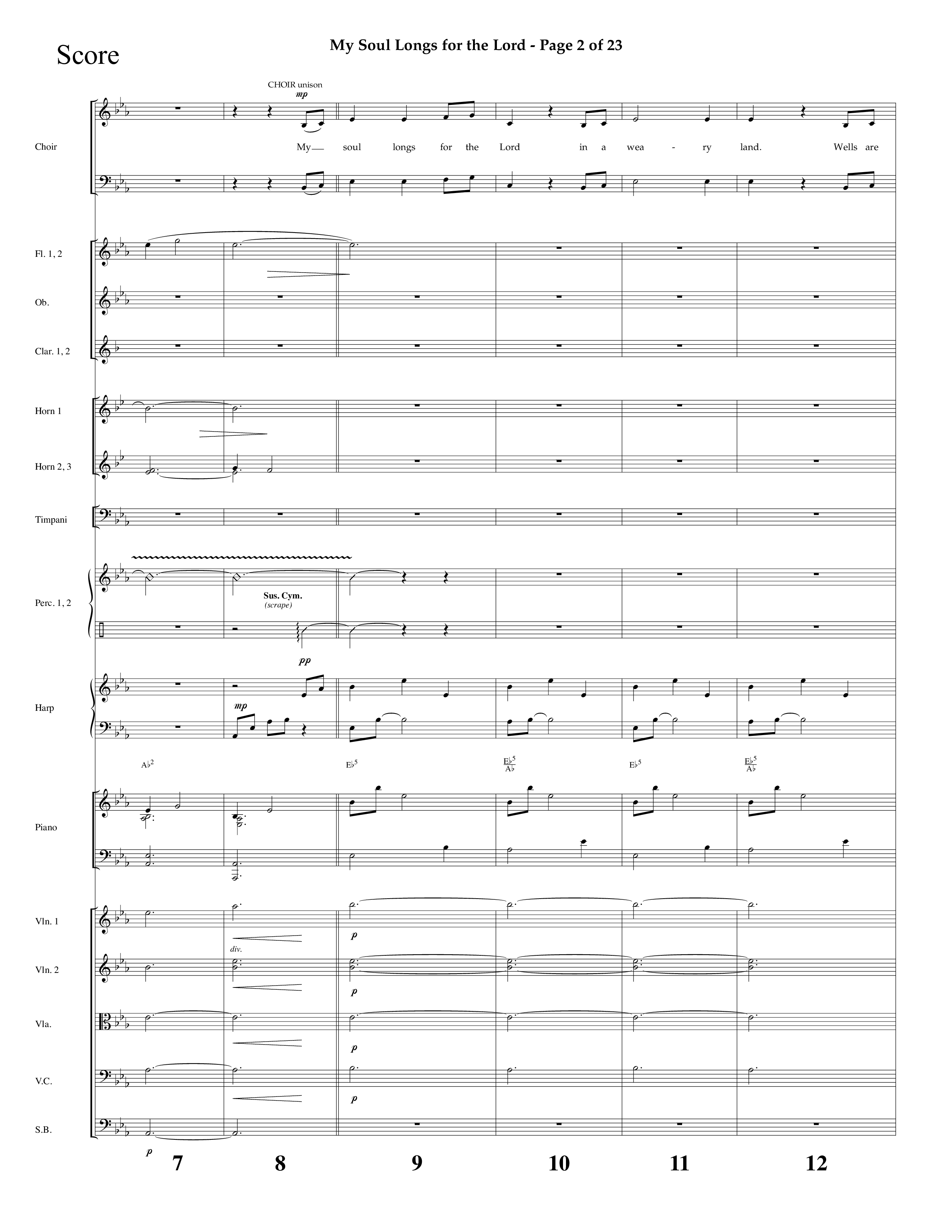 My Soul Longs For The Lord (Choral Anthem SATB) Orchestration (Lifeway Choral / Arr. David Hamilton)