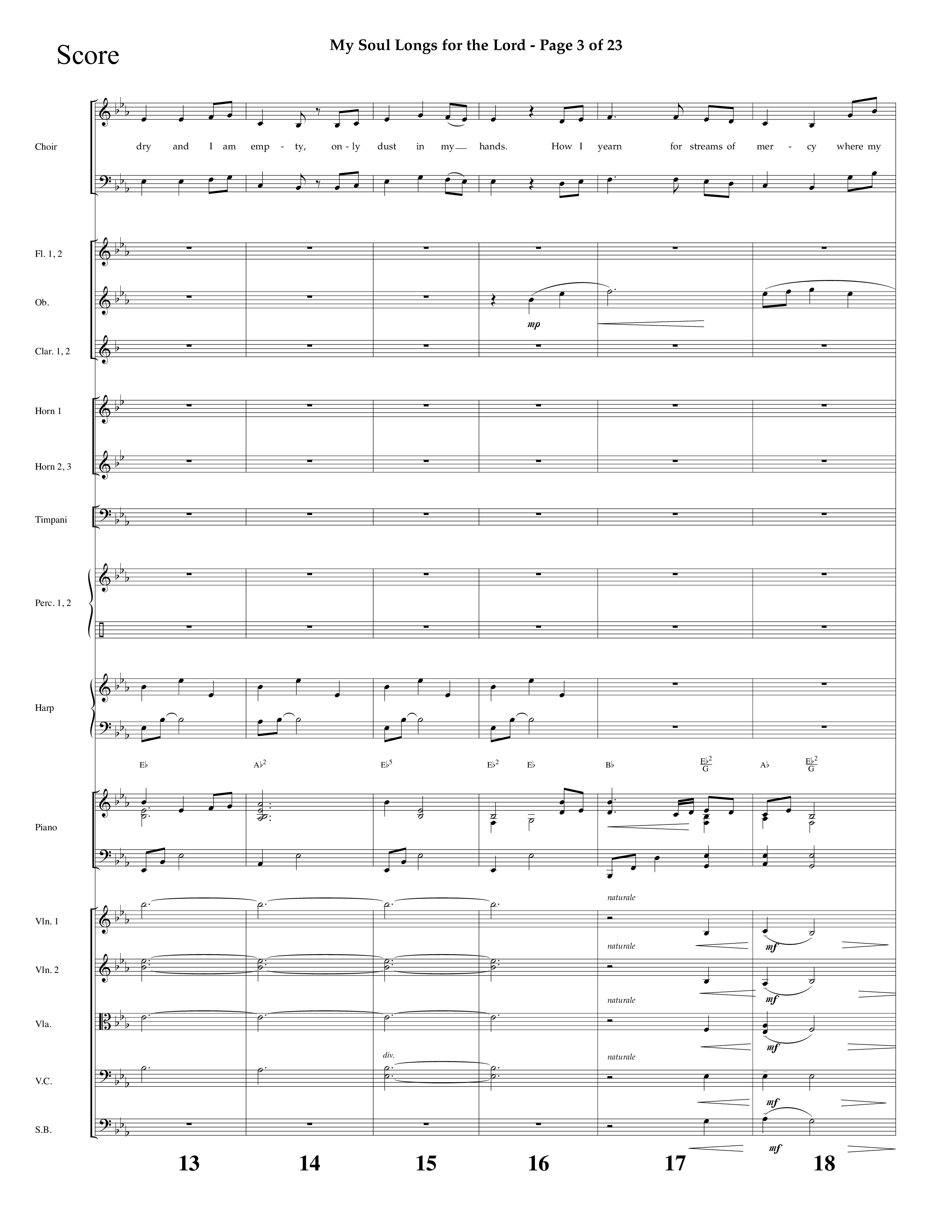My Soul Longs For The Lord (Choral Anthem SATB) Conductor's Score (Lifeway Choral / Arr. David Hamilton)