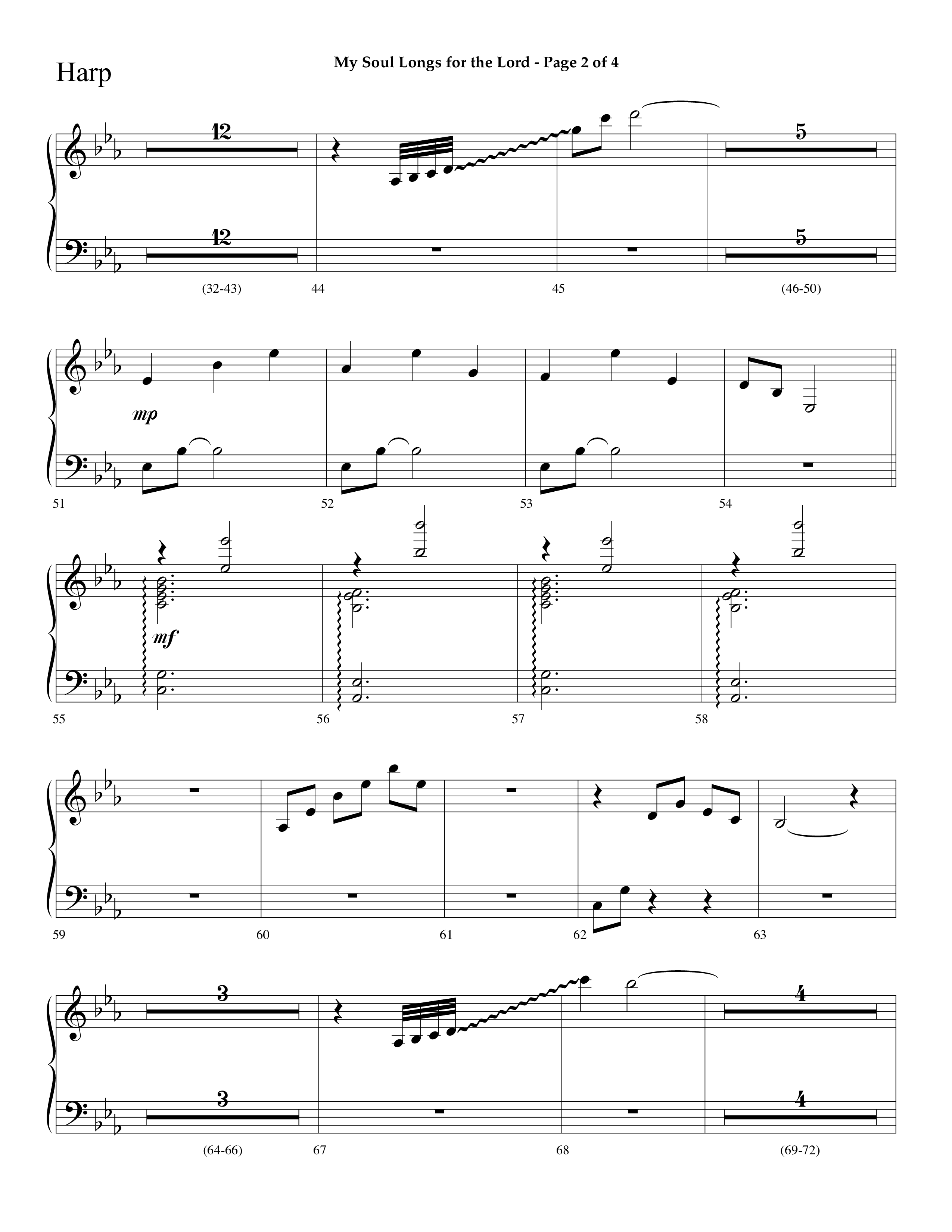 My Soul Longs For The Lord (Choral Anthem SATB) Harp (Lifeway Choral / Arr. David Hamilton)