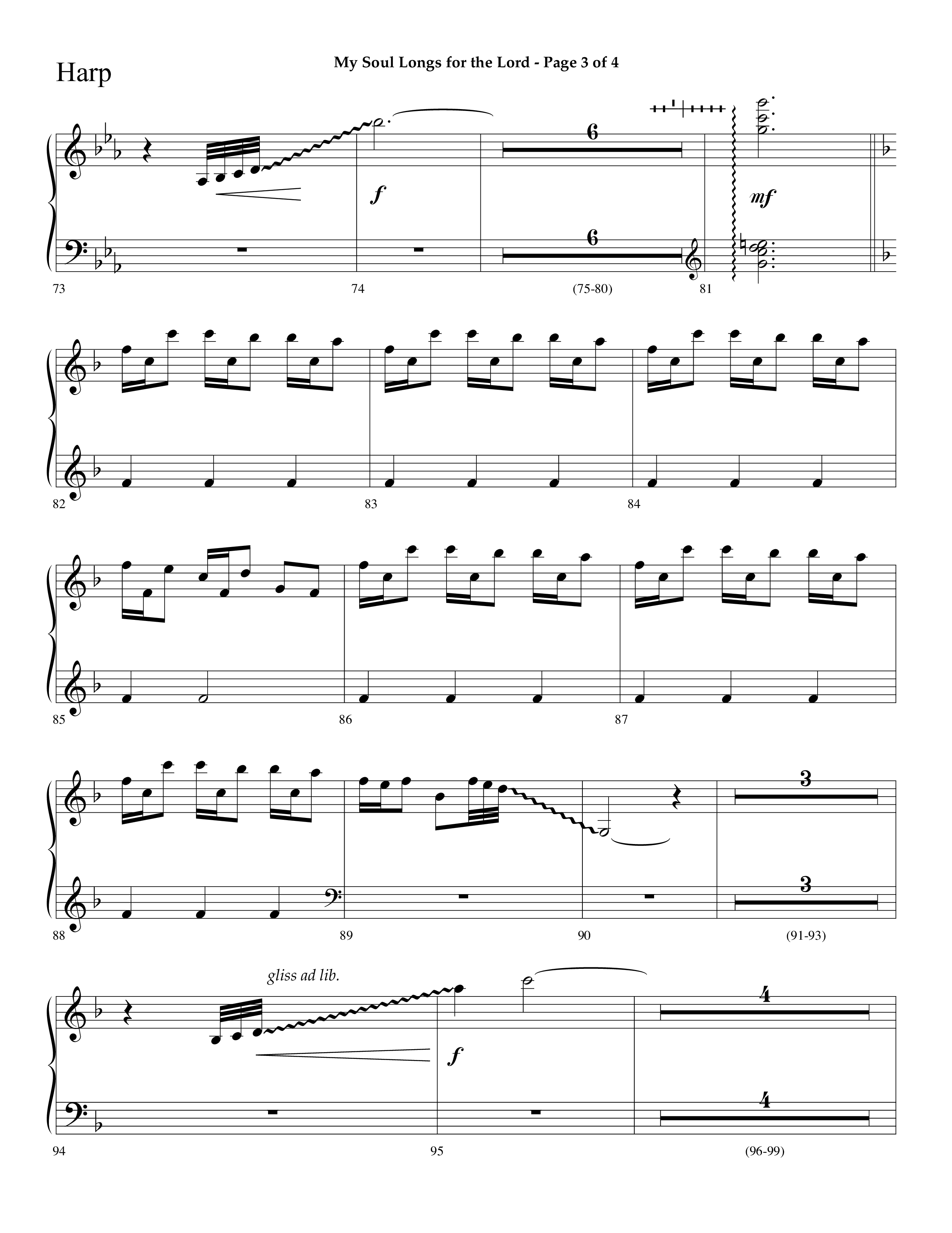 My Soul Longs For The Lord (Choral Anthem SATB) Harp (Lifeway Choral / Arr. David Hamilton)