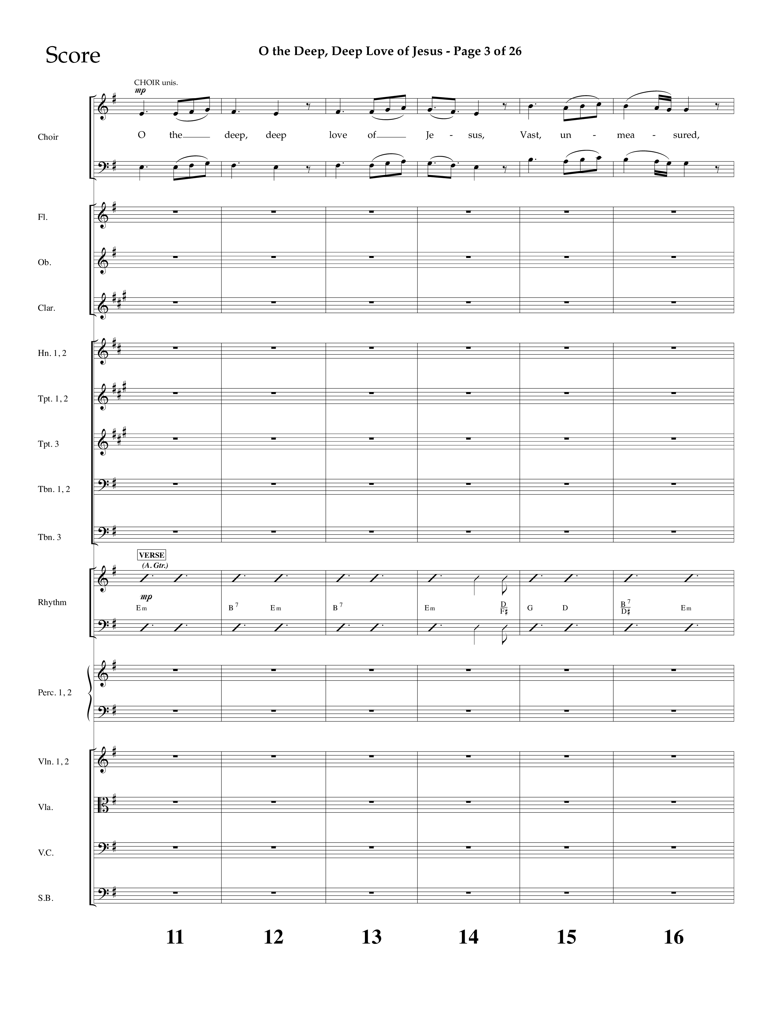 O The Deep Deep Love Of Jesus (Choral Anthem SATB) Conductor's Score (Lifeway Choral / Arr. Dave Williamson)