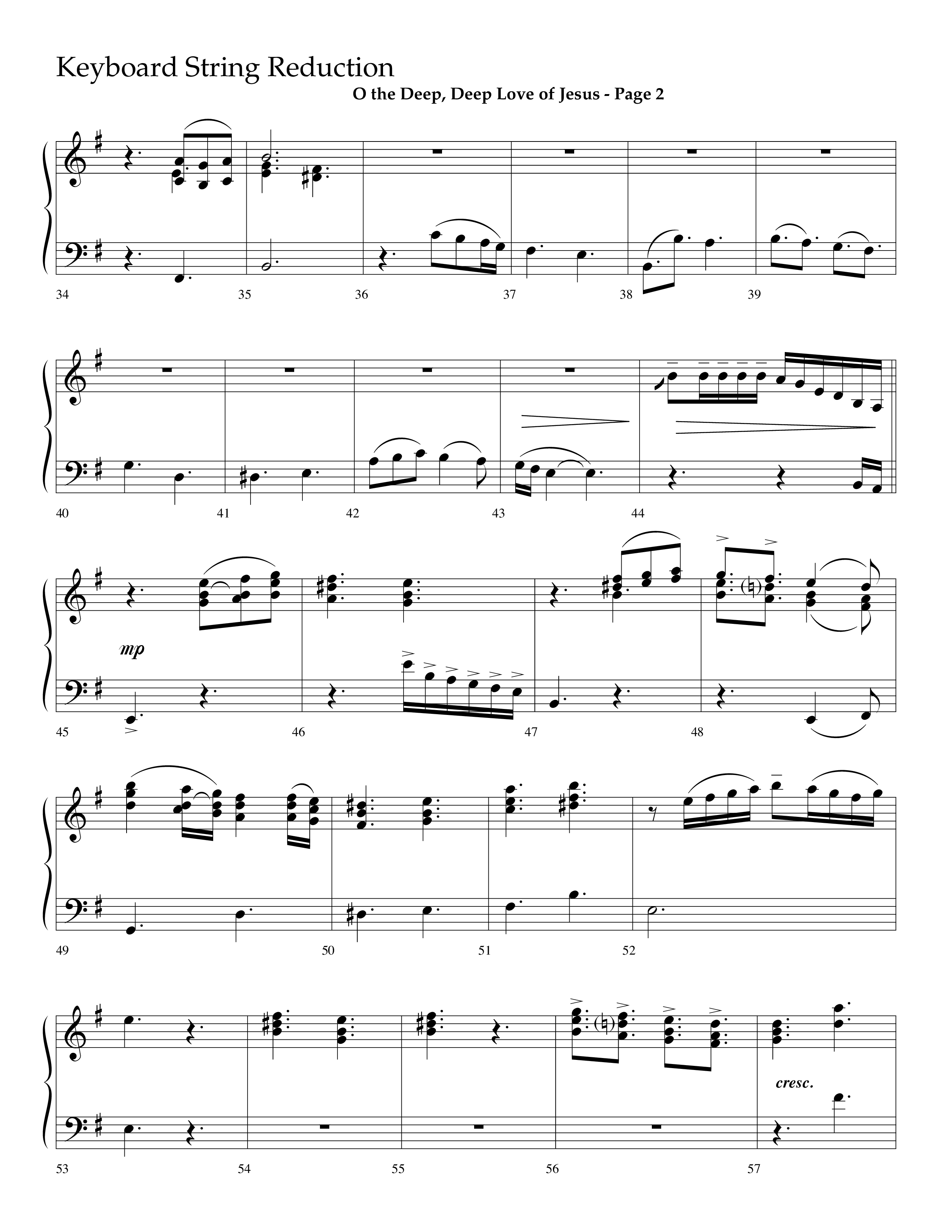 O The Deep Deep Love Of Jesus (Choral Anthem SATB) String Reduction (Lifeway Choral / Arr. Dave Williamson)