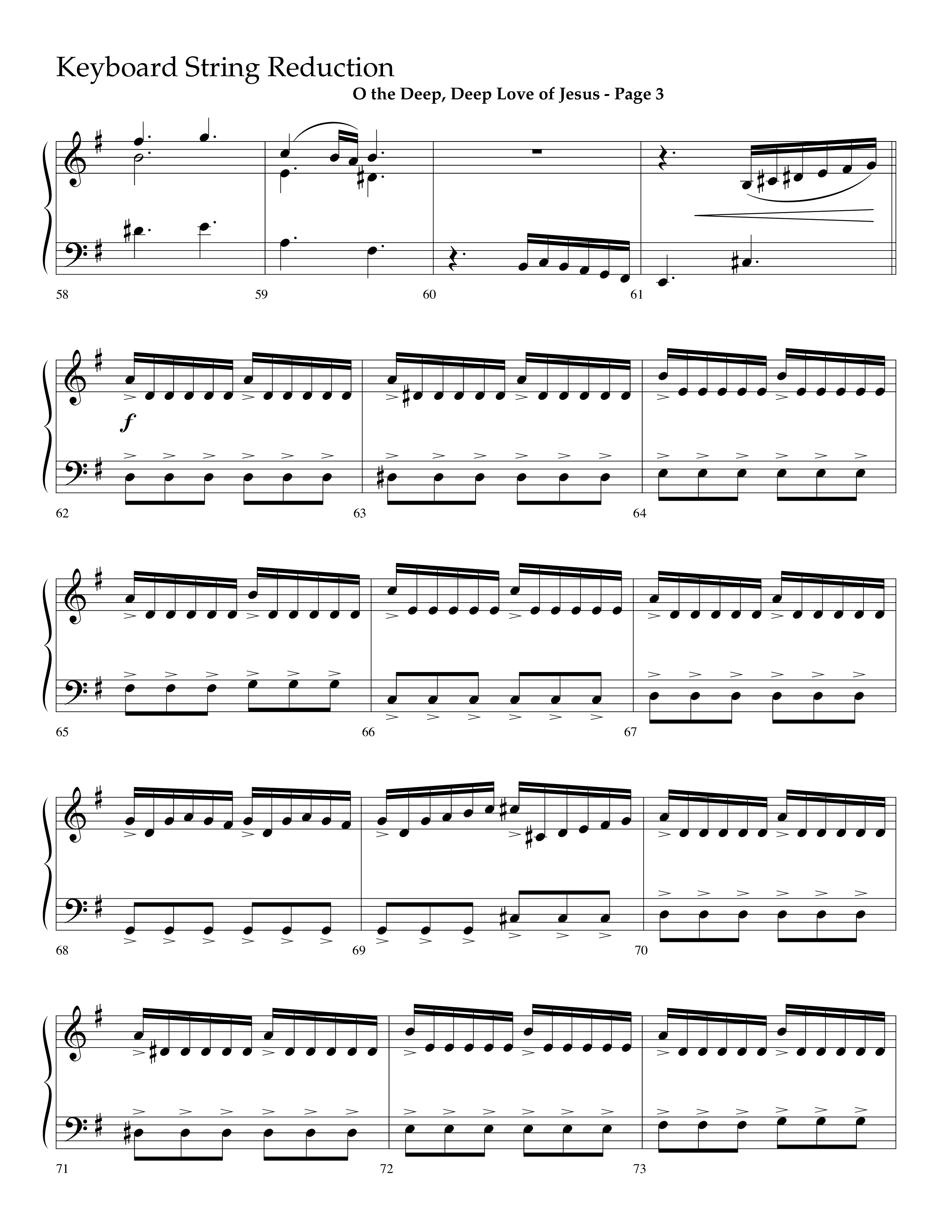 O The Deep Deep Love Of Jesus (Choral Anthem SATB) String Reduction (Lifeway Choral / Arr. Dave Williamson)