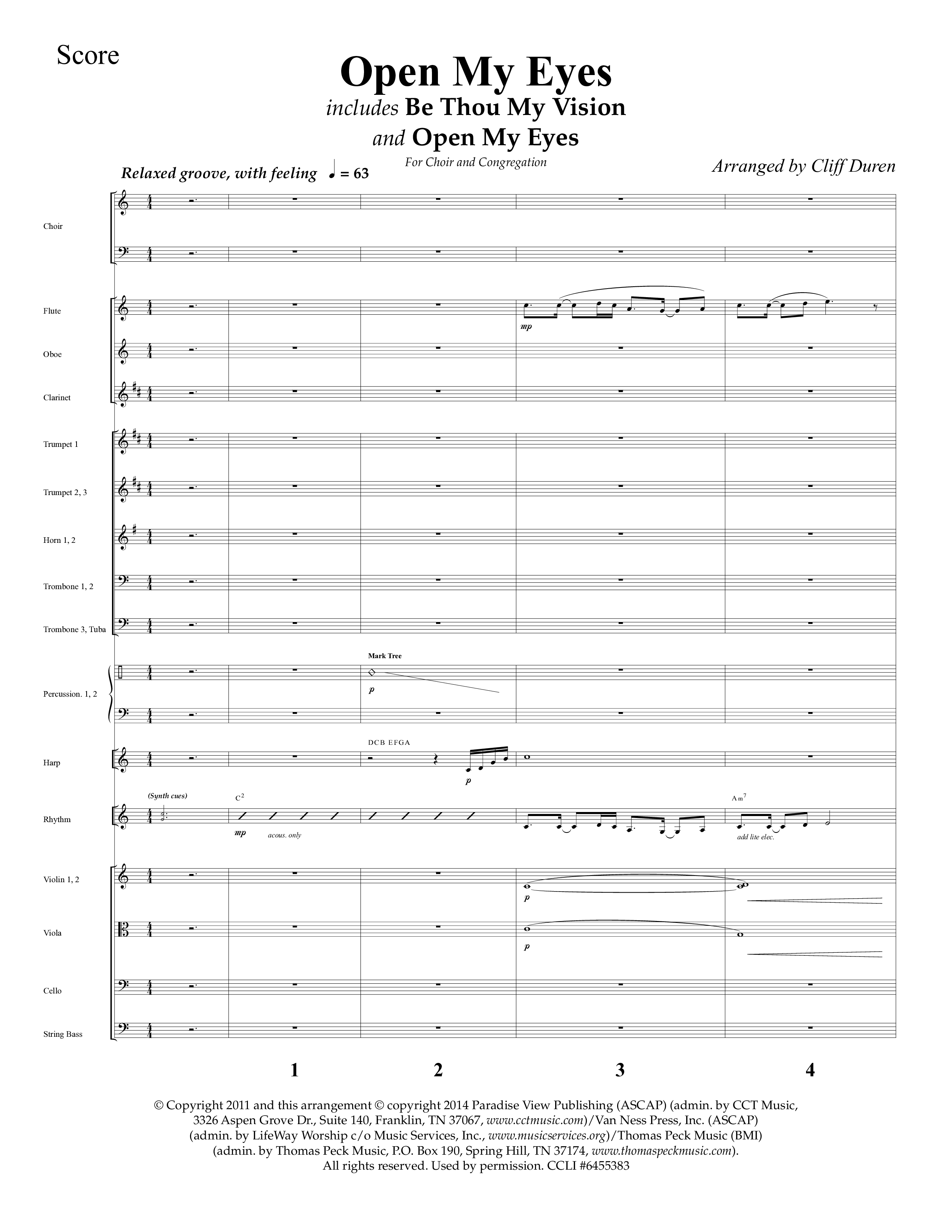 Open My Eyes (with Be Thou My Vision) (Choral Anthem SATB) Orchestration (Arr. Cliff Duren / Lifeway Choral)