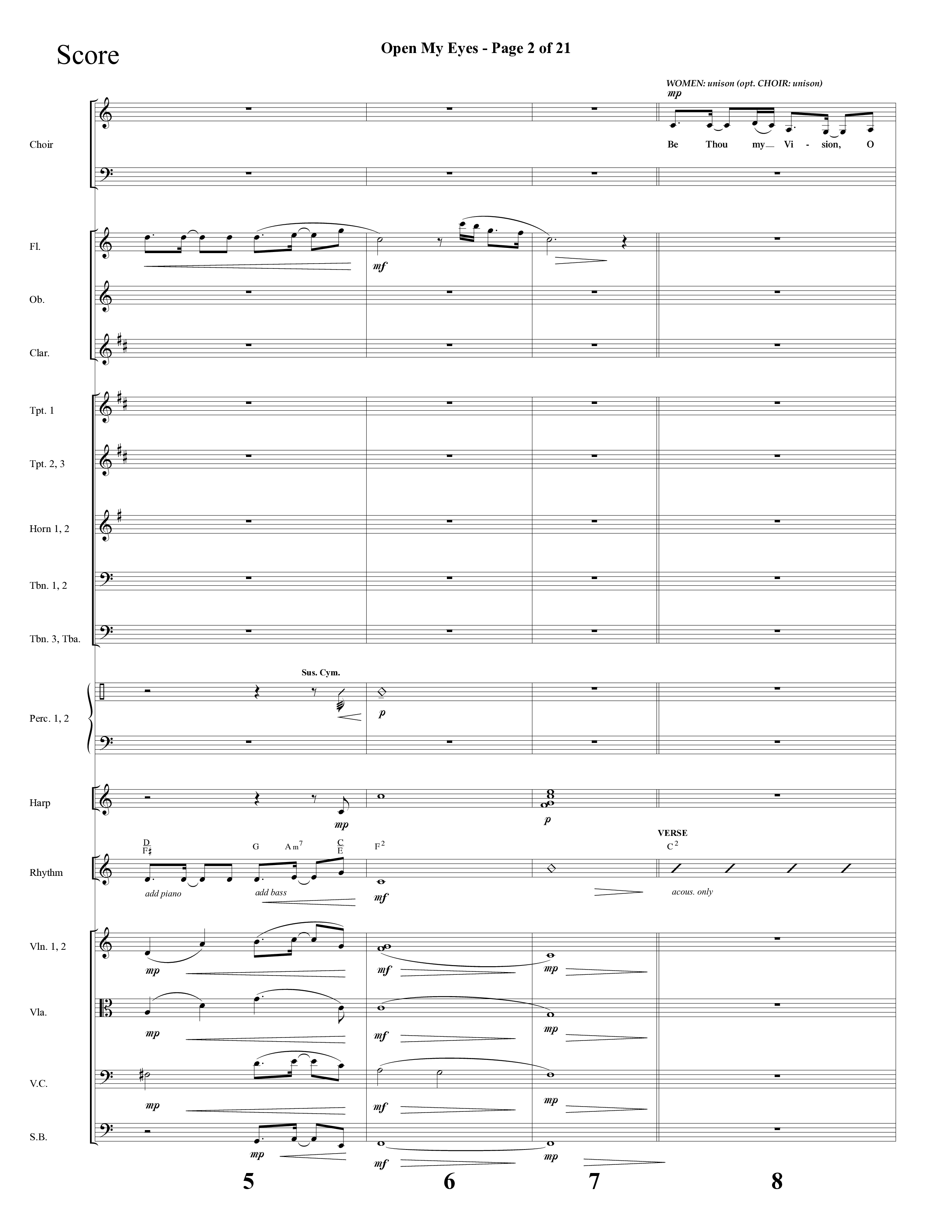 Open My Eyes (with Be Thou My Vision) (Choral Anthem SATB) Conductor's Score (Arr. Cliff Duren / Lifeway Choral)