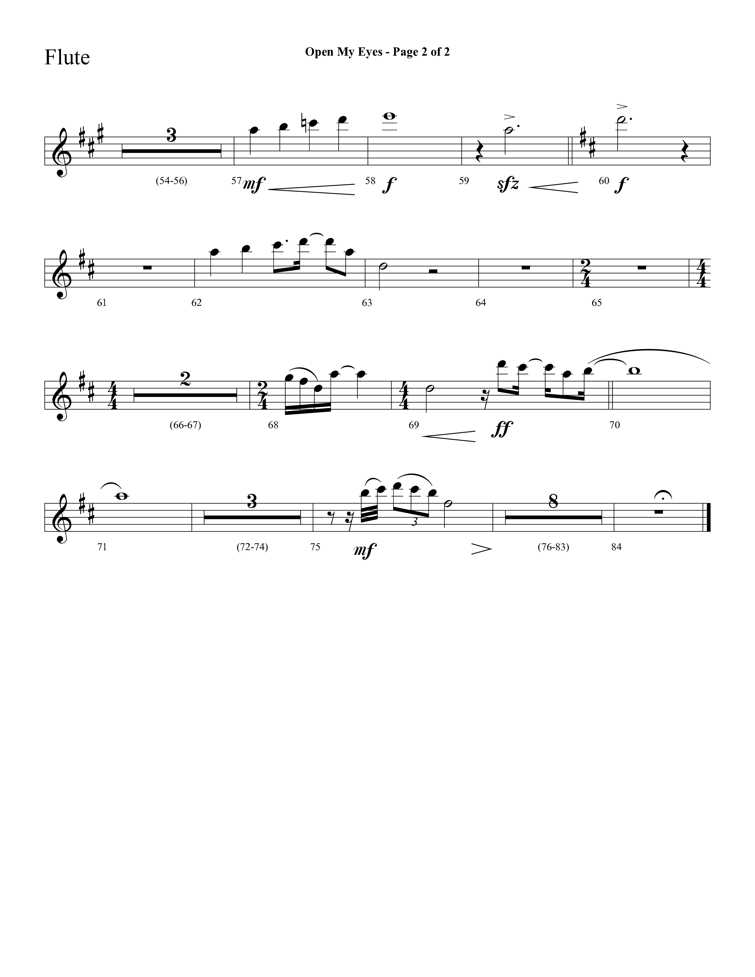 Open My Eyes (with Be Thou My Vision) (Choral Anthem SATB) Flute (Arr. Cliff Duren / Lifeway Choral)