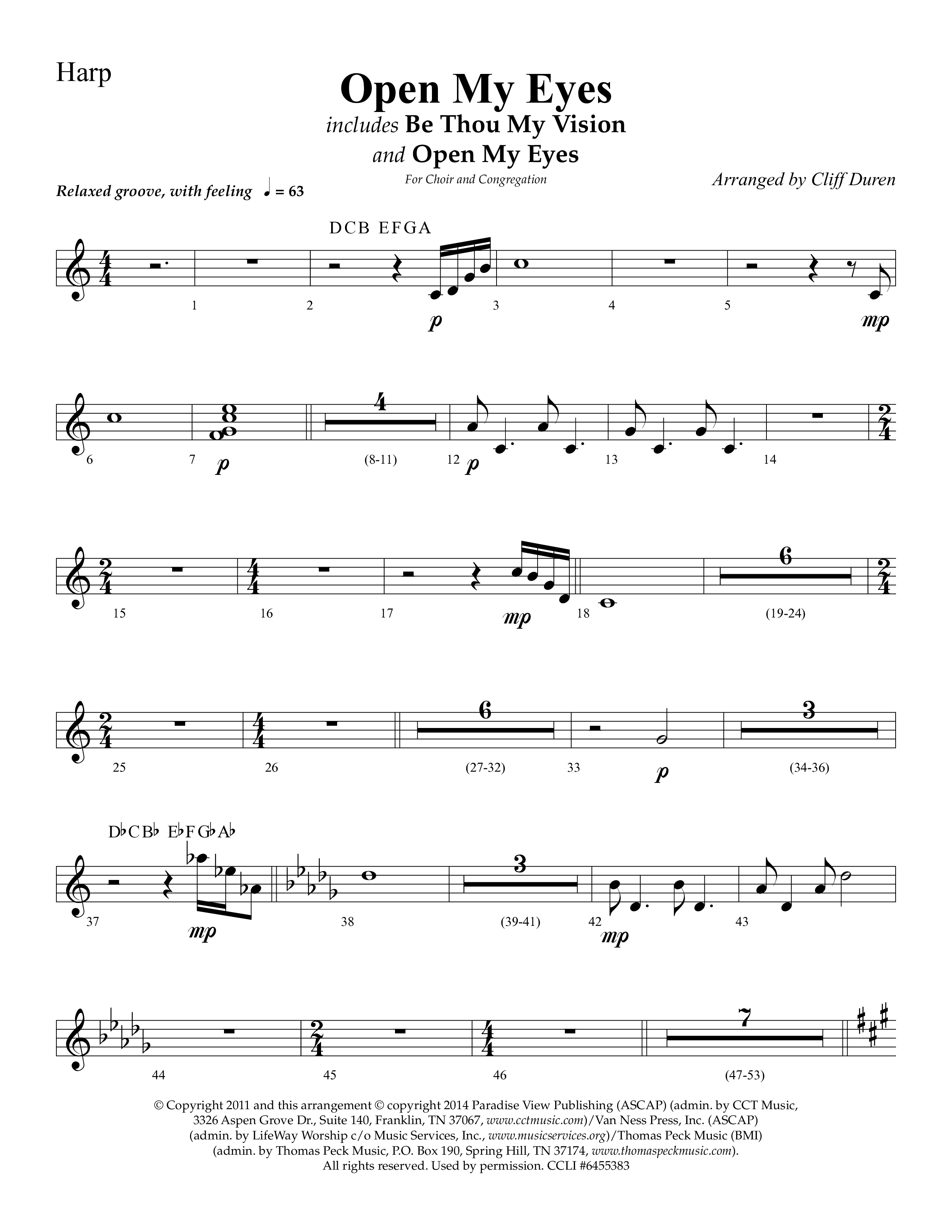 Open My Eyes (with Be Thou My Vision) (Choral Anthem SATB) Harp (Arr. Cliff Duren / Lifeway Choral)