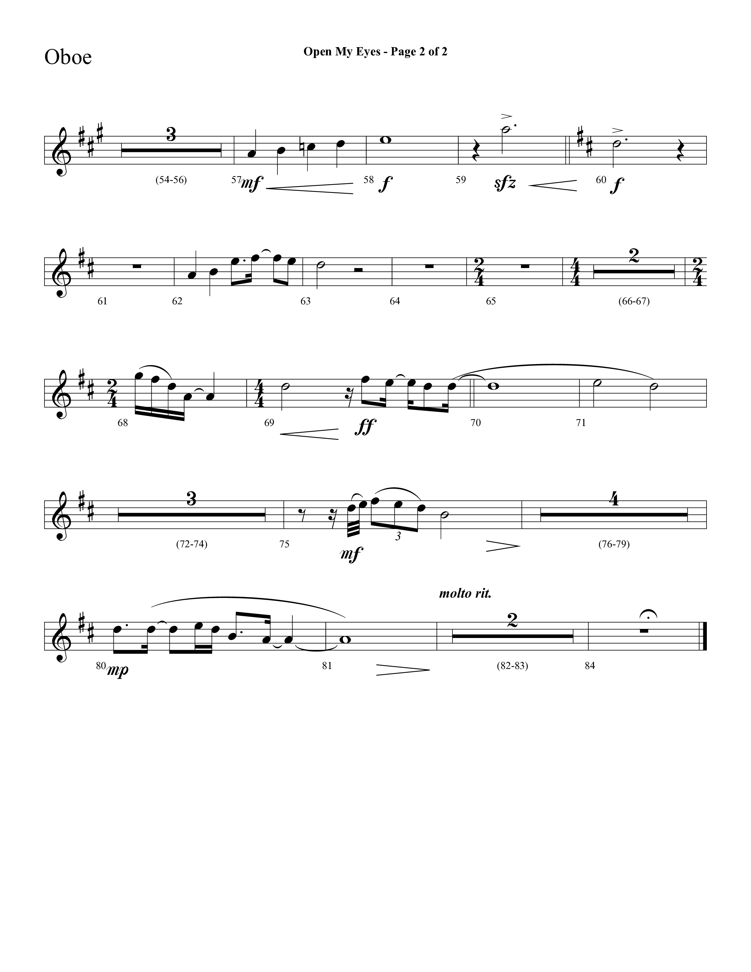 Open My Eyes (with Be Thou My Vision) (Choral Anthem SATB) Oboe (Arr. Cliff Duren / Lifeway Choral)