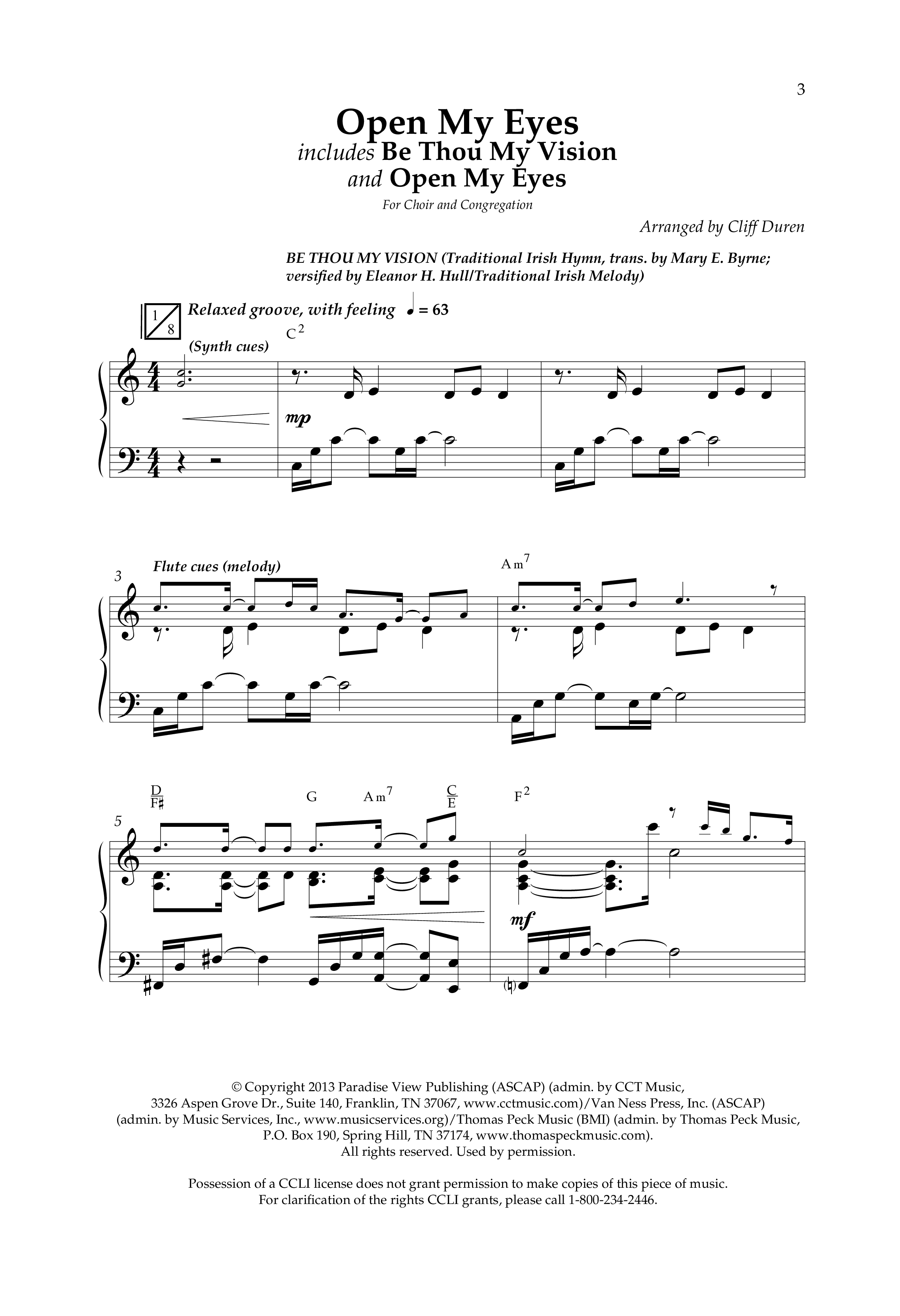 Open My Eyes (with Be Thou My Vision) (Choral Anthem SATB) Anthem (SATB/Piano) (Arr. Cliff Duren / Lifeway Choral)