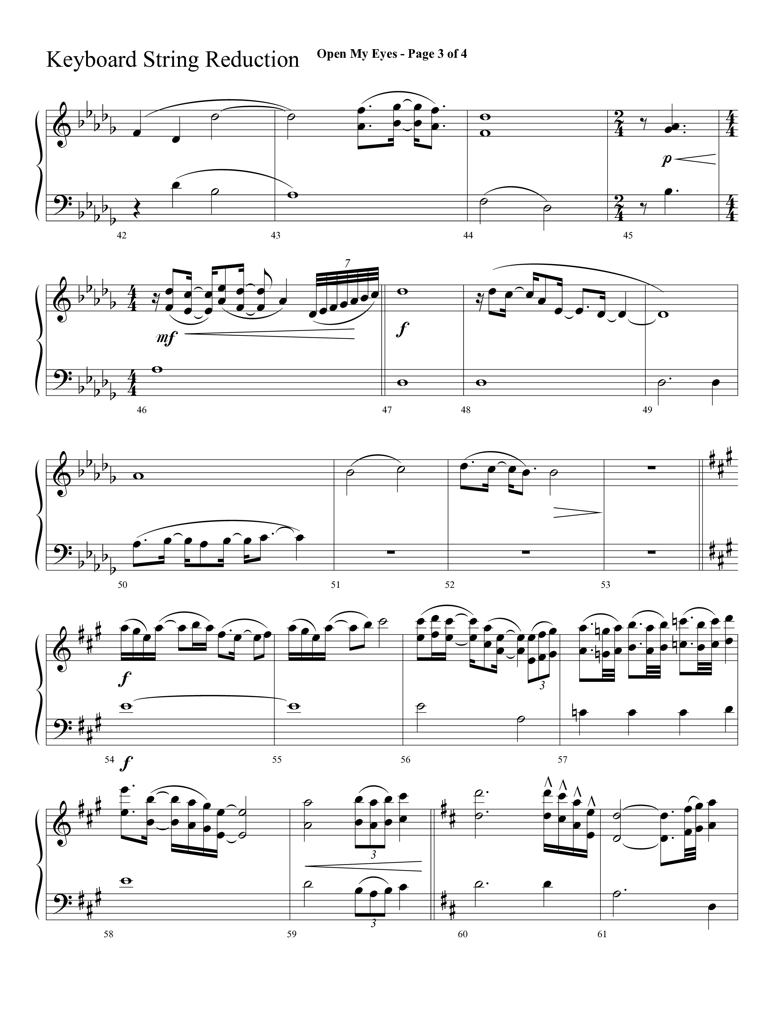 Open My Eyes (with Be Thou My Vision) (Choral Anthem SATB) String Reduction (Arr. Cliff Duren / Lifeway Choral)