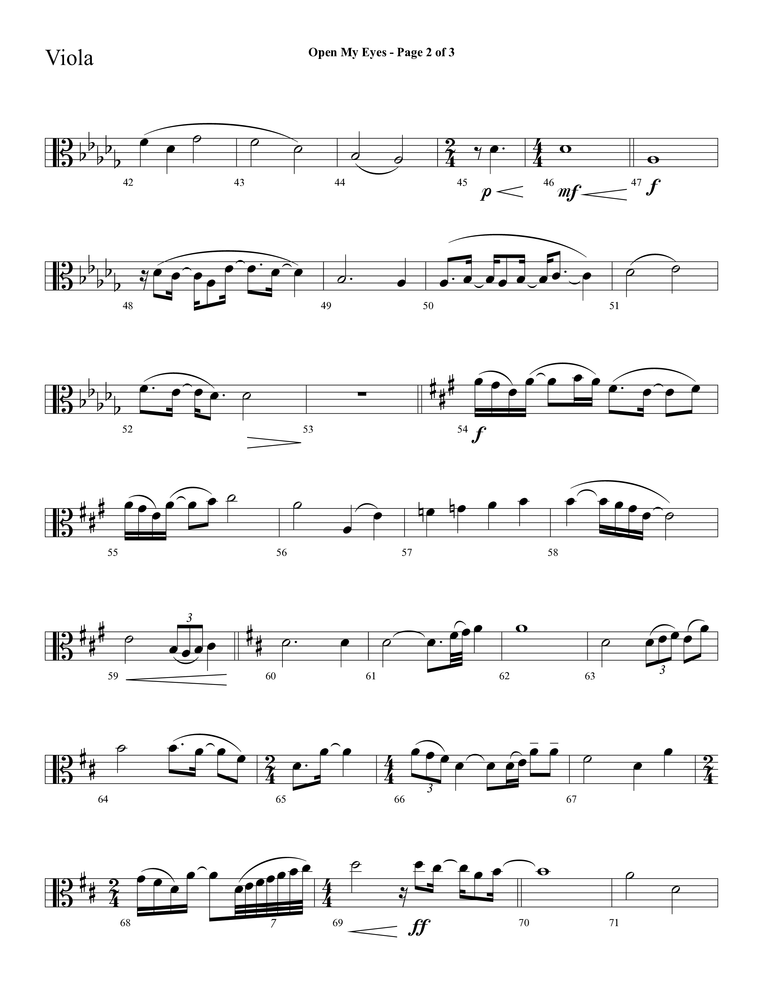 Open My Eyes (with Be Thou My Vision) (Choral Anthem SATB) Viola (Arr. Cliff Duren / Lifeway Choral)