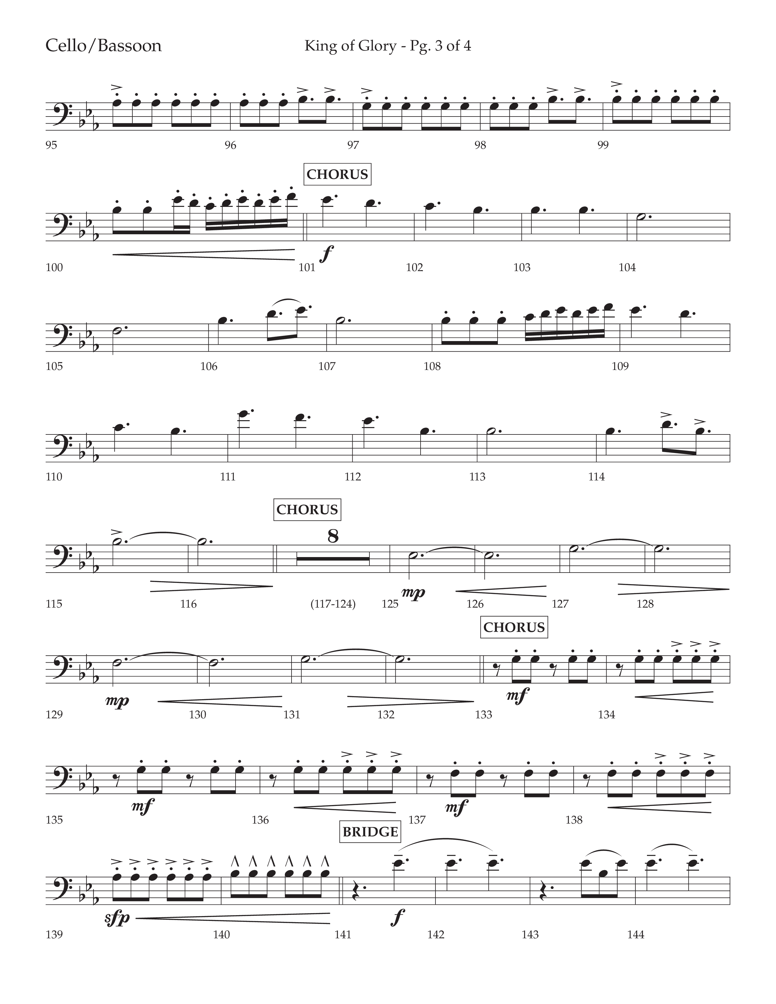 King Of Glory (Choral Anthem SATB) Cello (Lifeway Choral / Arr. David Wise / Orch. David Shipps)