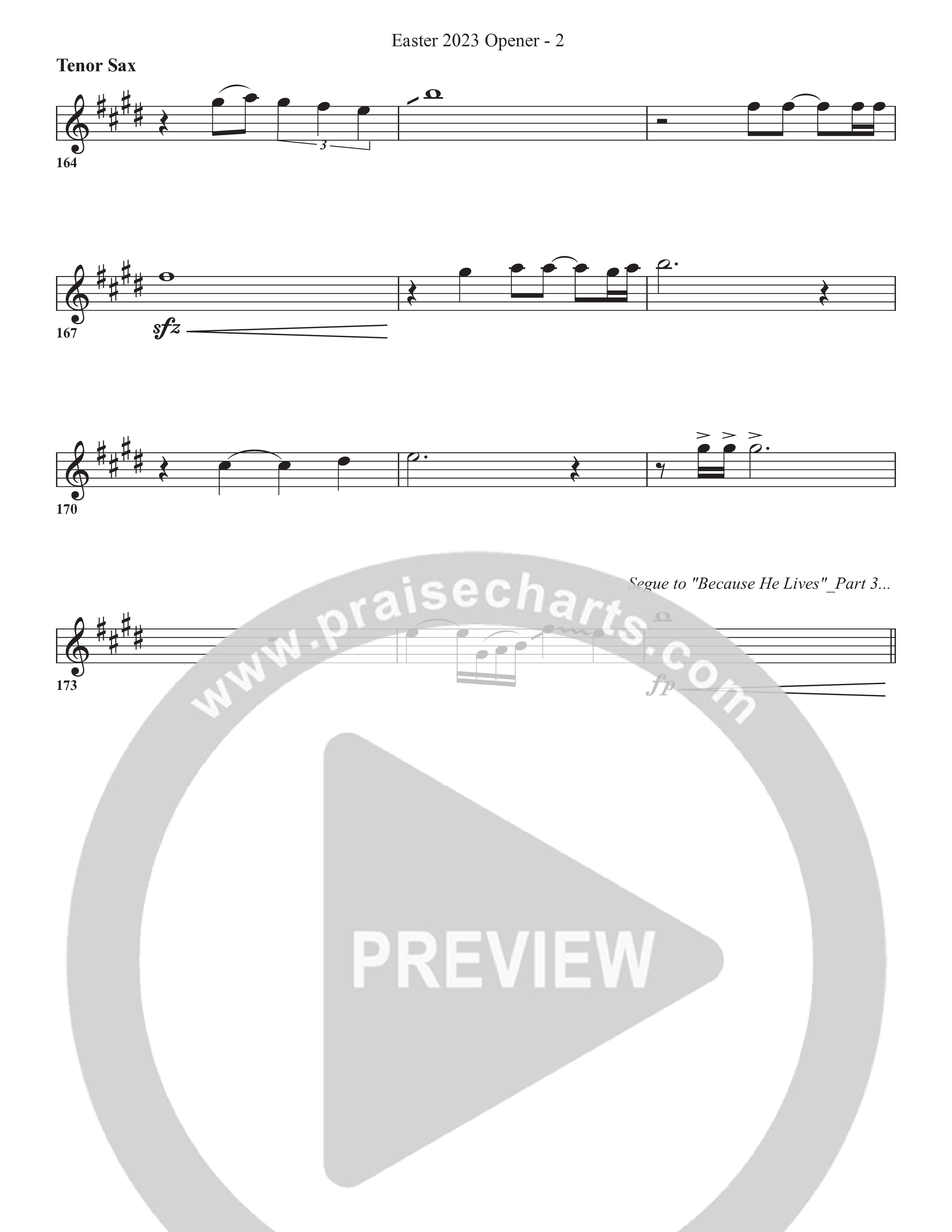 Because He Lives Tenor Sax 1 (Bell Shoals Music / Arr. BJ Davis)