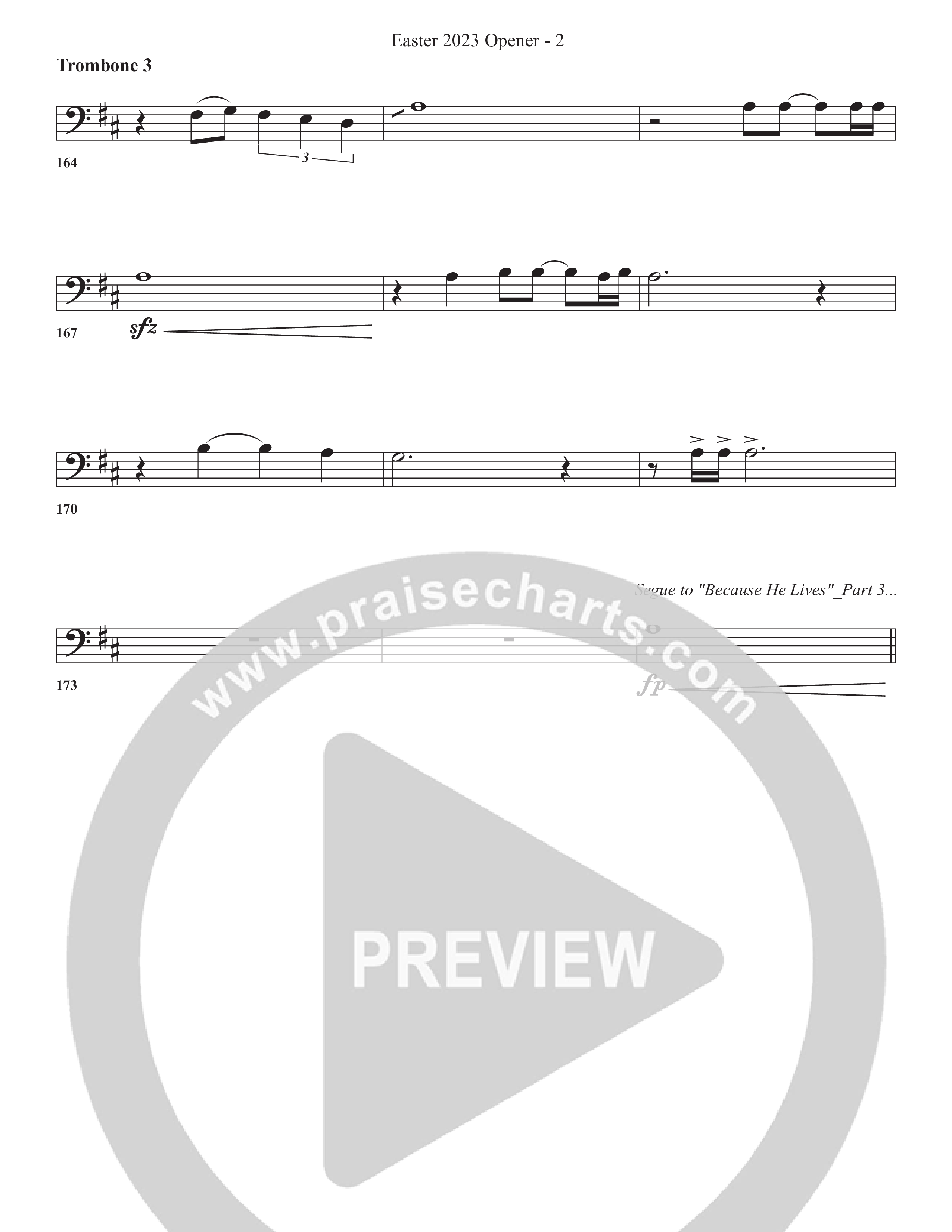 Because He Lives Trombone 3 (Bell Shoals Music / Arr. BJ Davis)