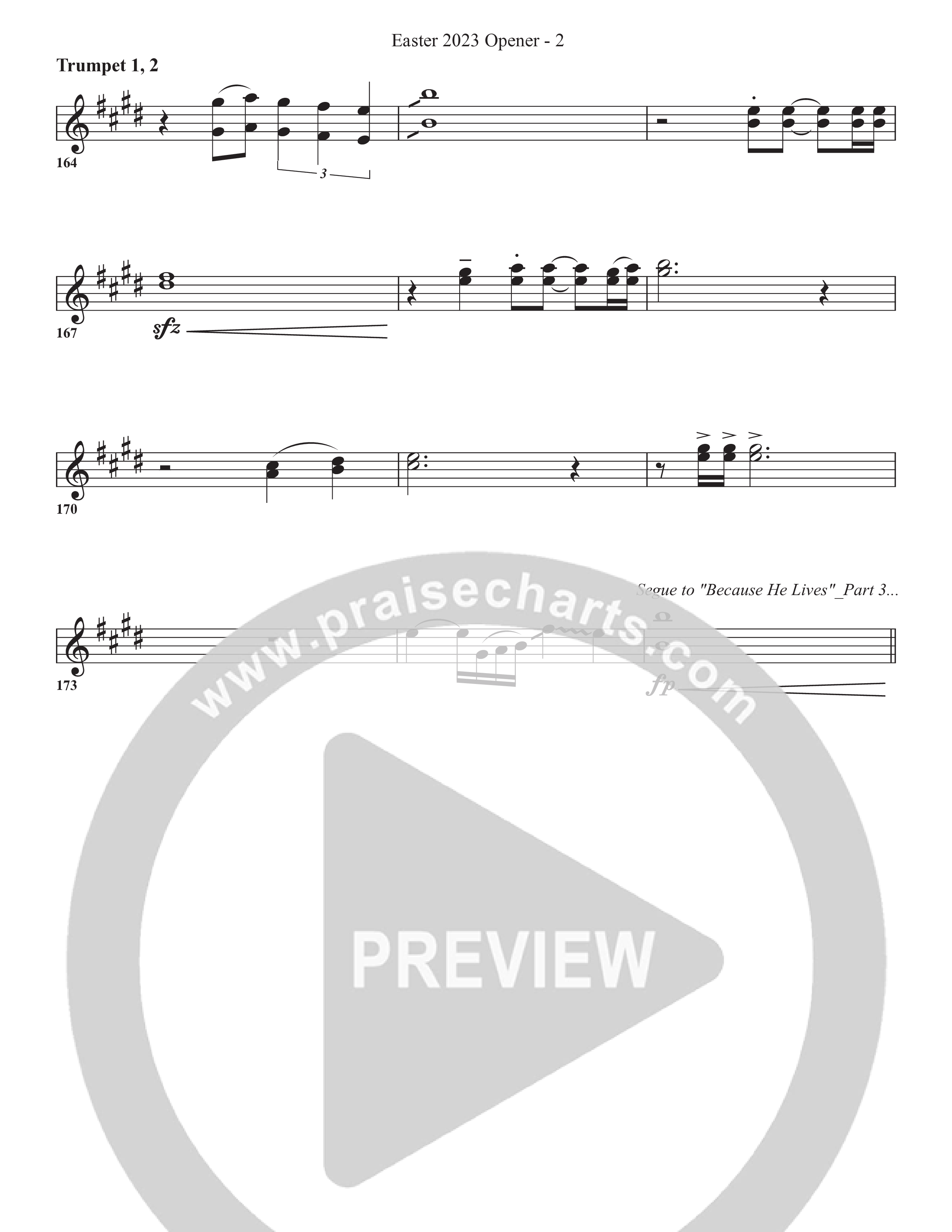 Because He Lives Trumpet 1,2 (Bell Shoals Music / Arr. BJ Davis)