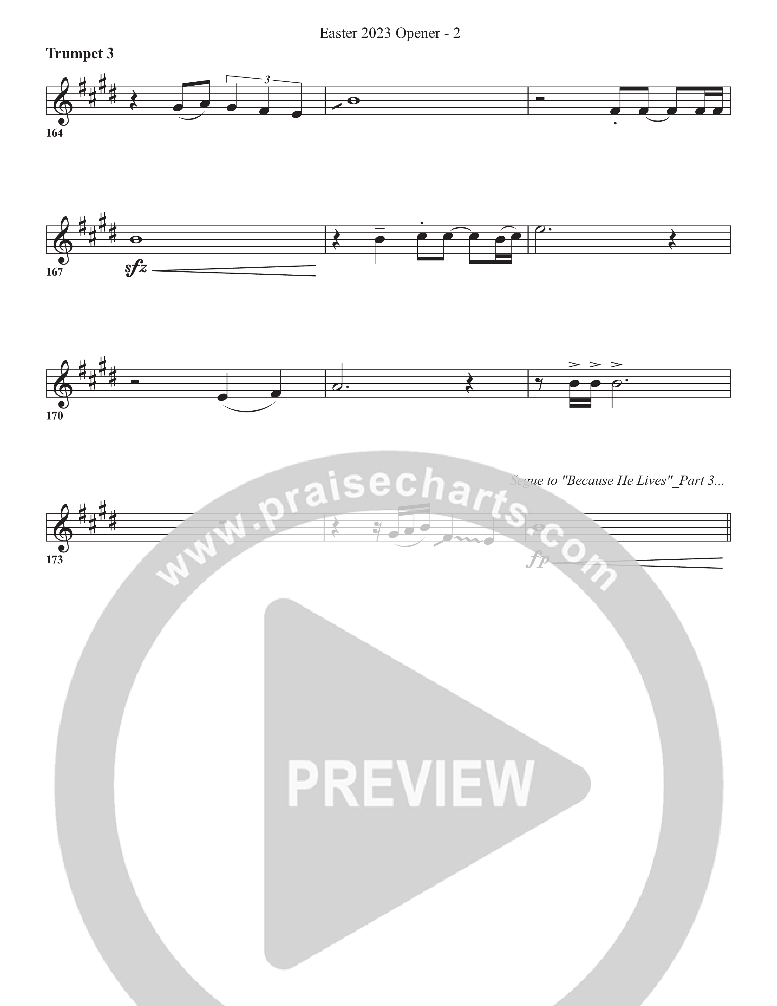Because He Lives Trumpet 3 (Bell Shoals Music / Arr. BJ Davis)
