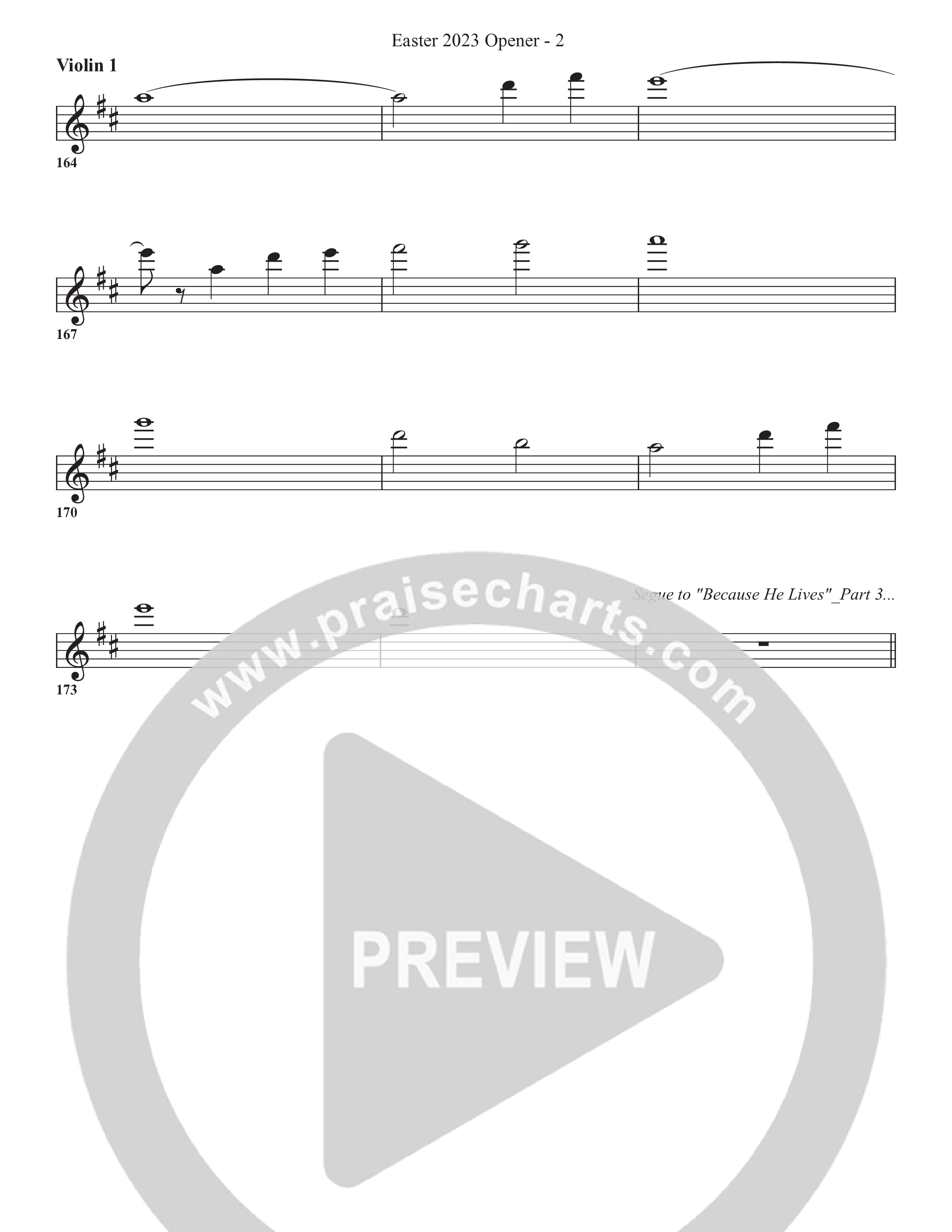 Because He Lives Violin 1 (Bell Shoals Music / Arr. BJ Davis)