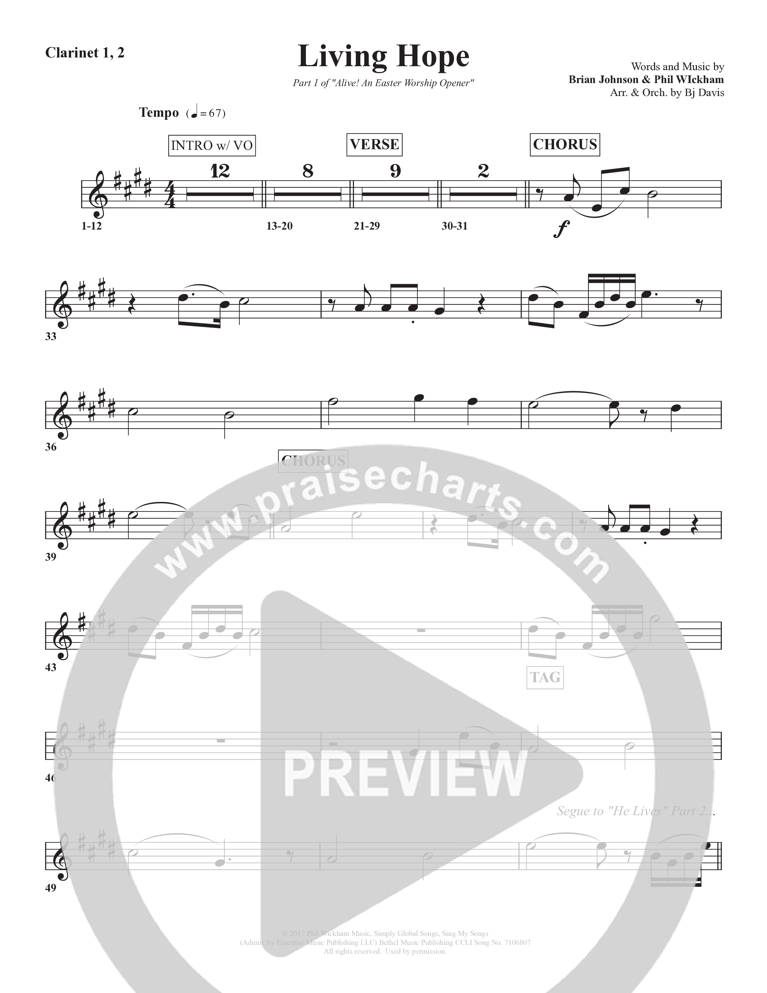 Living Hope Clarinet 1/2 (Bell Shoals Music / Arr. BJ Davis)