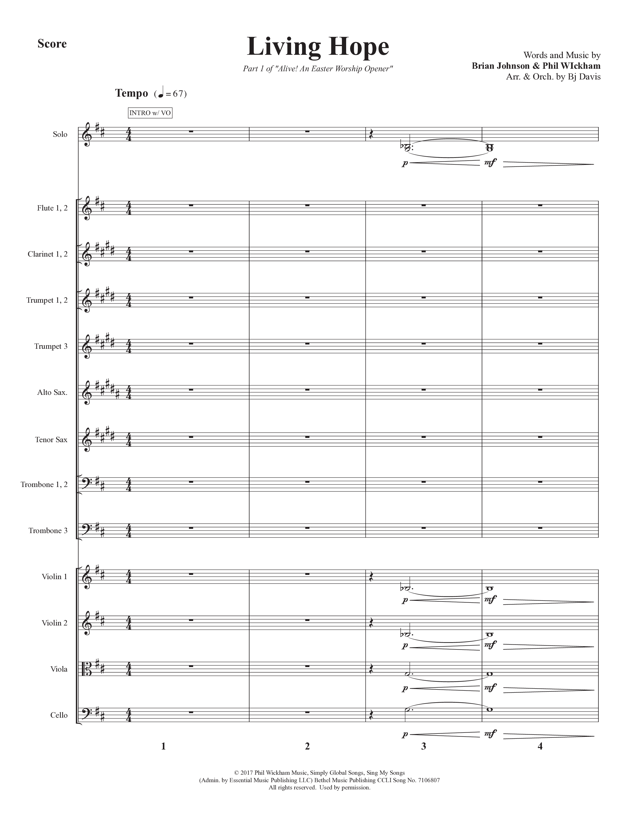Living Hope Conductor's Score (Bell Shoals Music / Arr. BJ Davis)