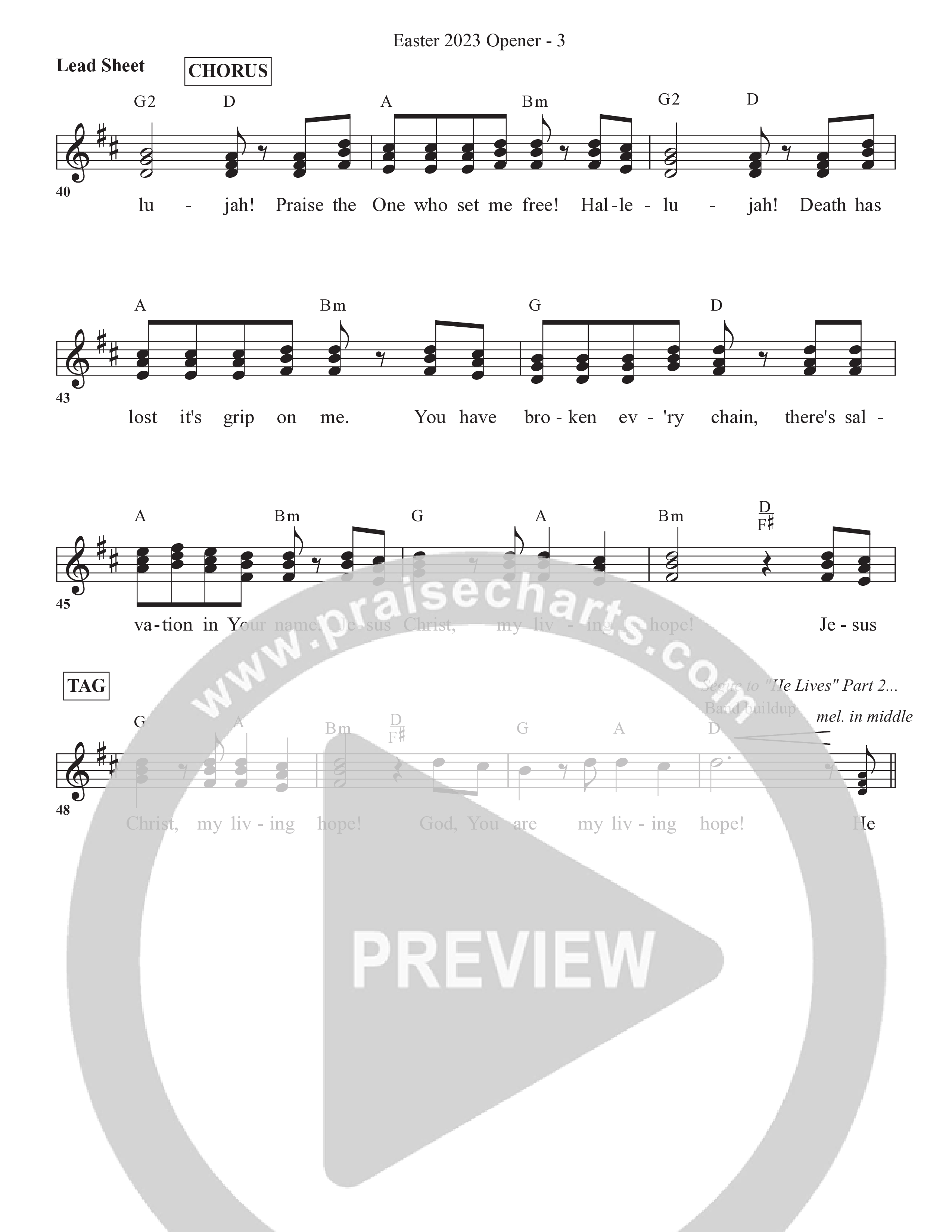 Living Hope Lead Sheet (SAT) (Bell Shoals Music / Arr. BJ Davis)