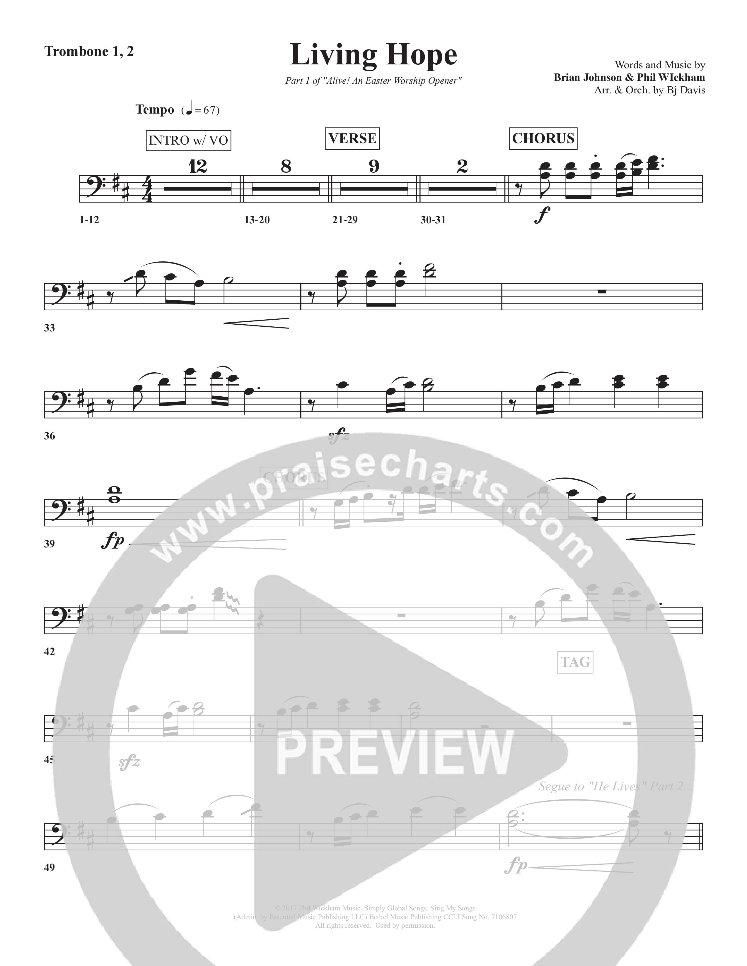 Living Hope Trombone 1/2 (Bell Shoals Music / Arr. BJ Davis)