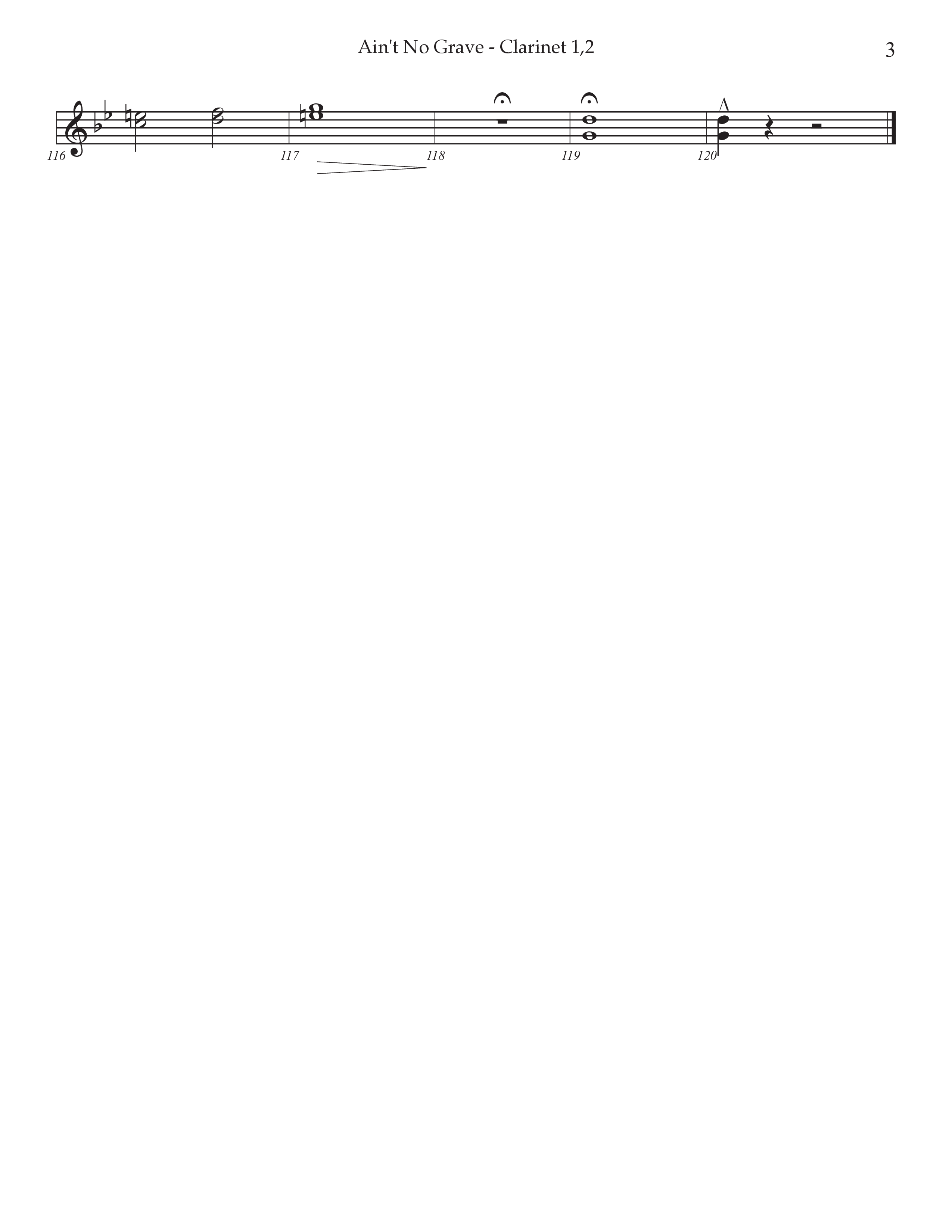 Ain't No Grave (Choral Anthem SATB) Clarinet 1/2 (Prestonwood Choir / Prestonwood Worship / Arr. Jonathan Walker)