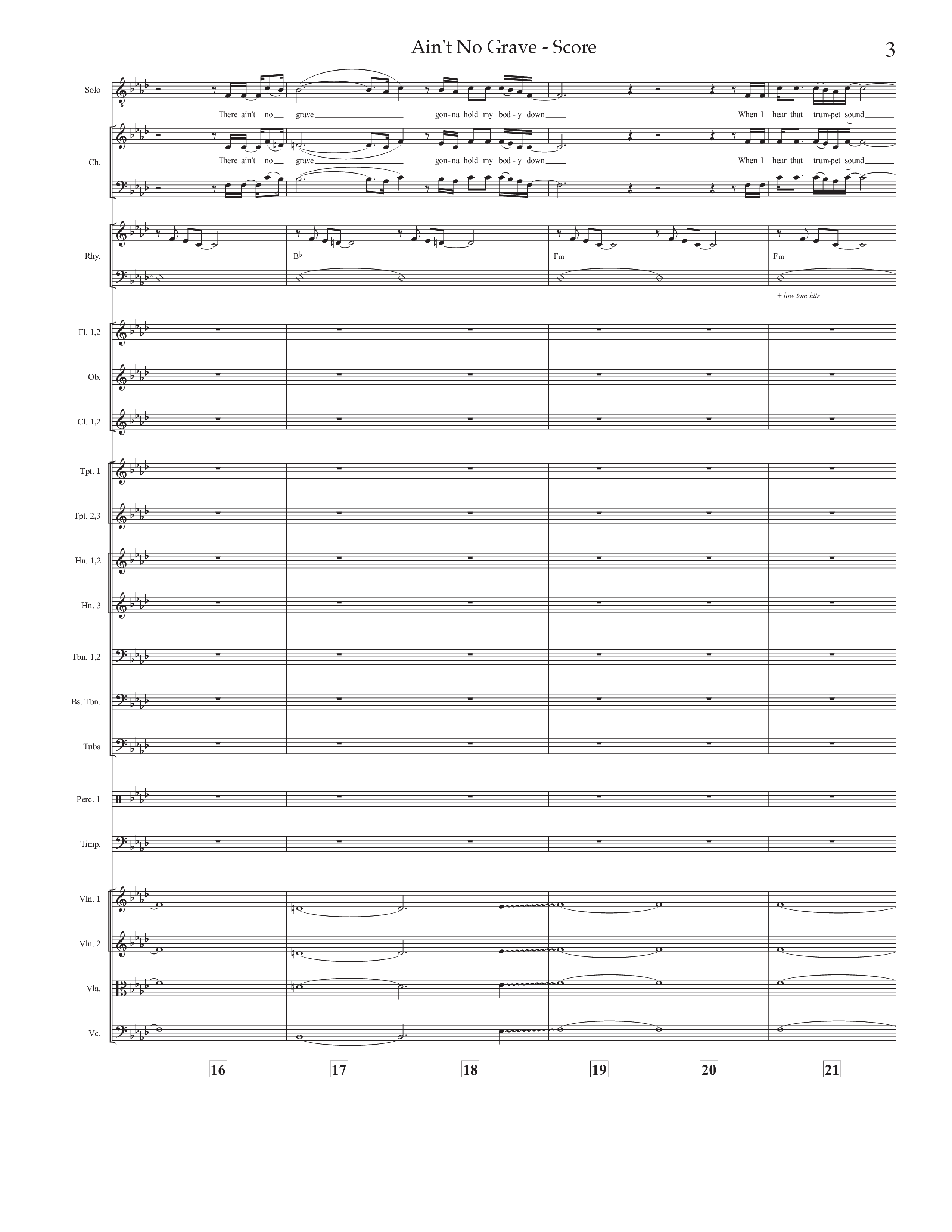 Ain't No Grave (Choral Anthem SATB) Conductor's Score (Prestonwood Choir / Prestonwood Worship / Arr. Jonathan Walker)